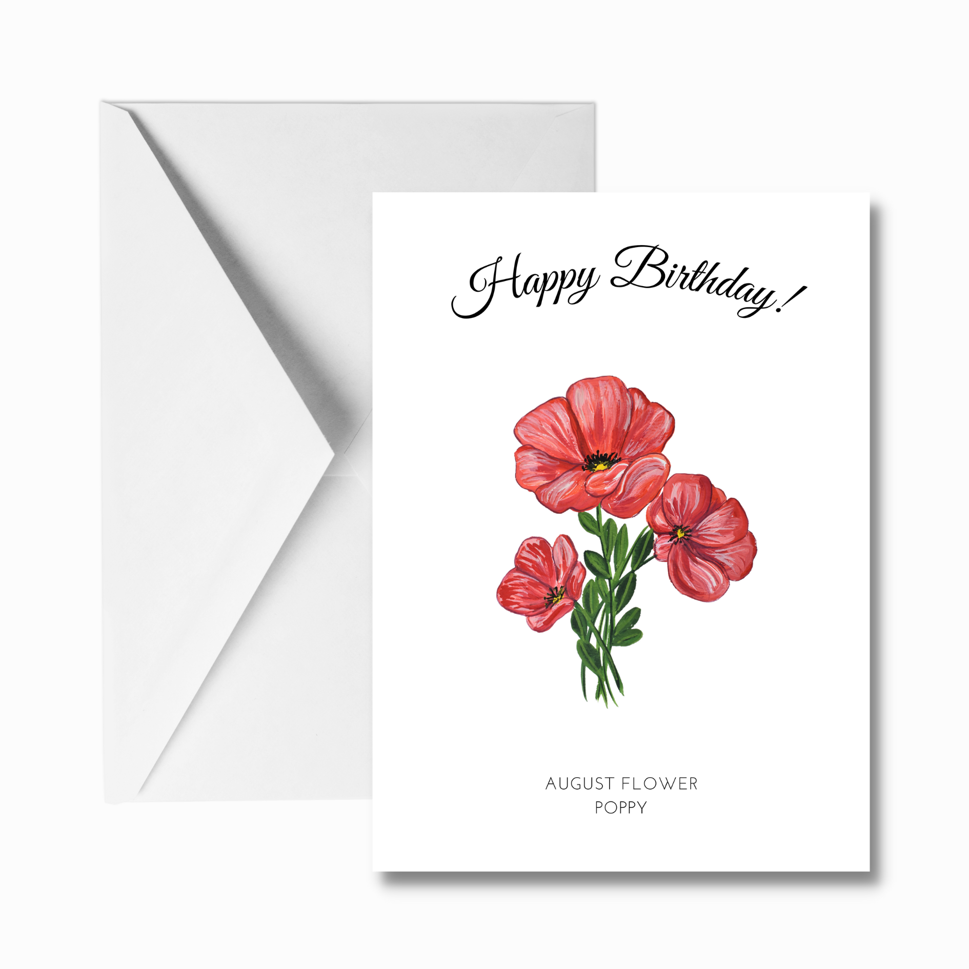 Happy Birthday Flowers Greeting Card (12-designs)