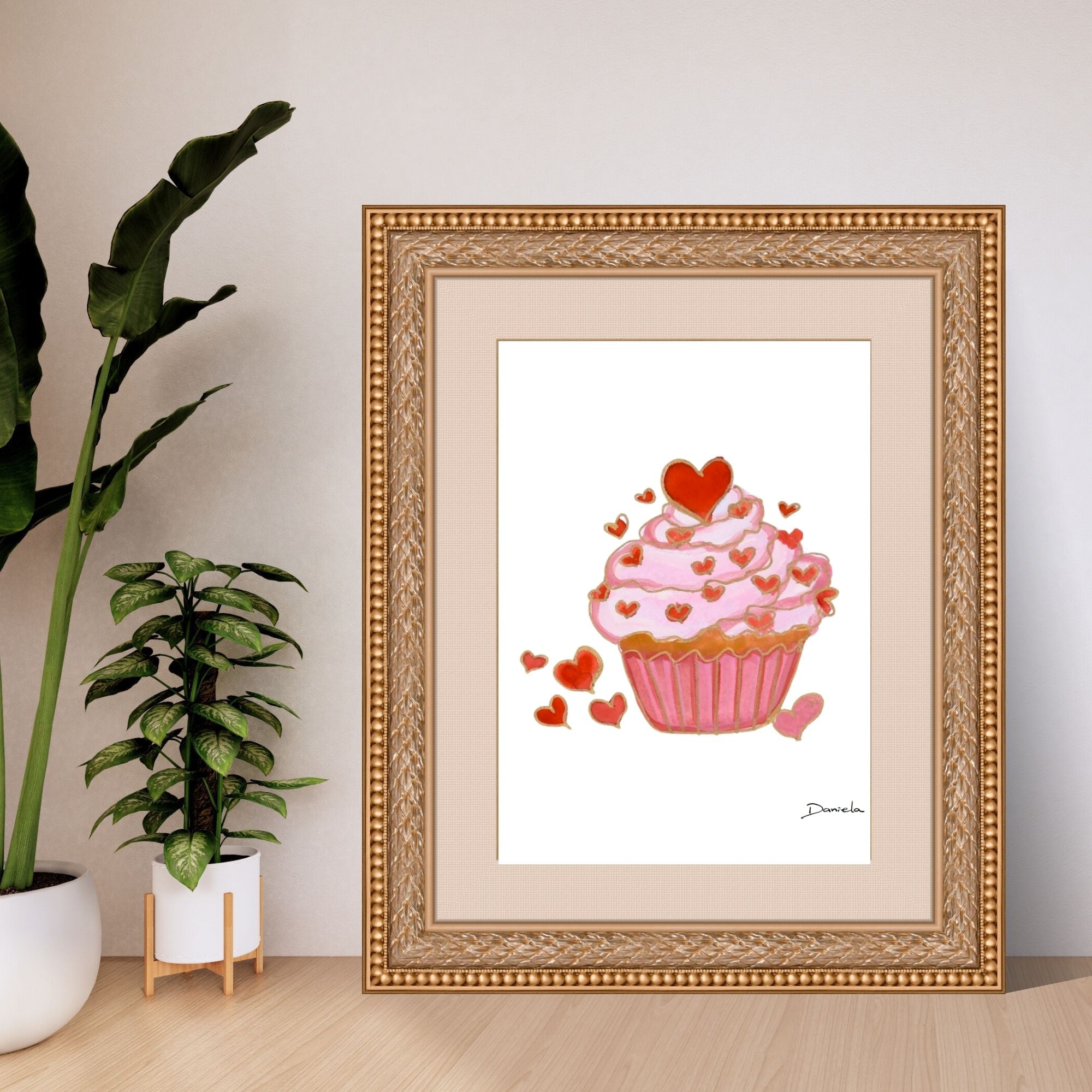Valentine Cupcake Art Print