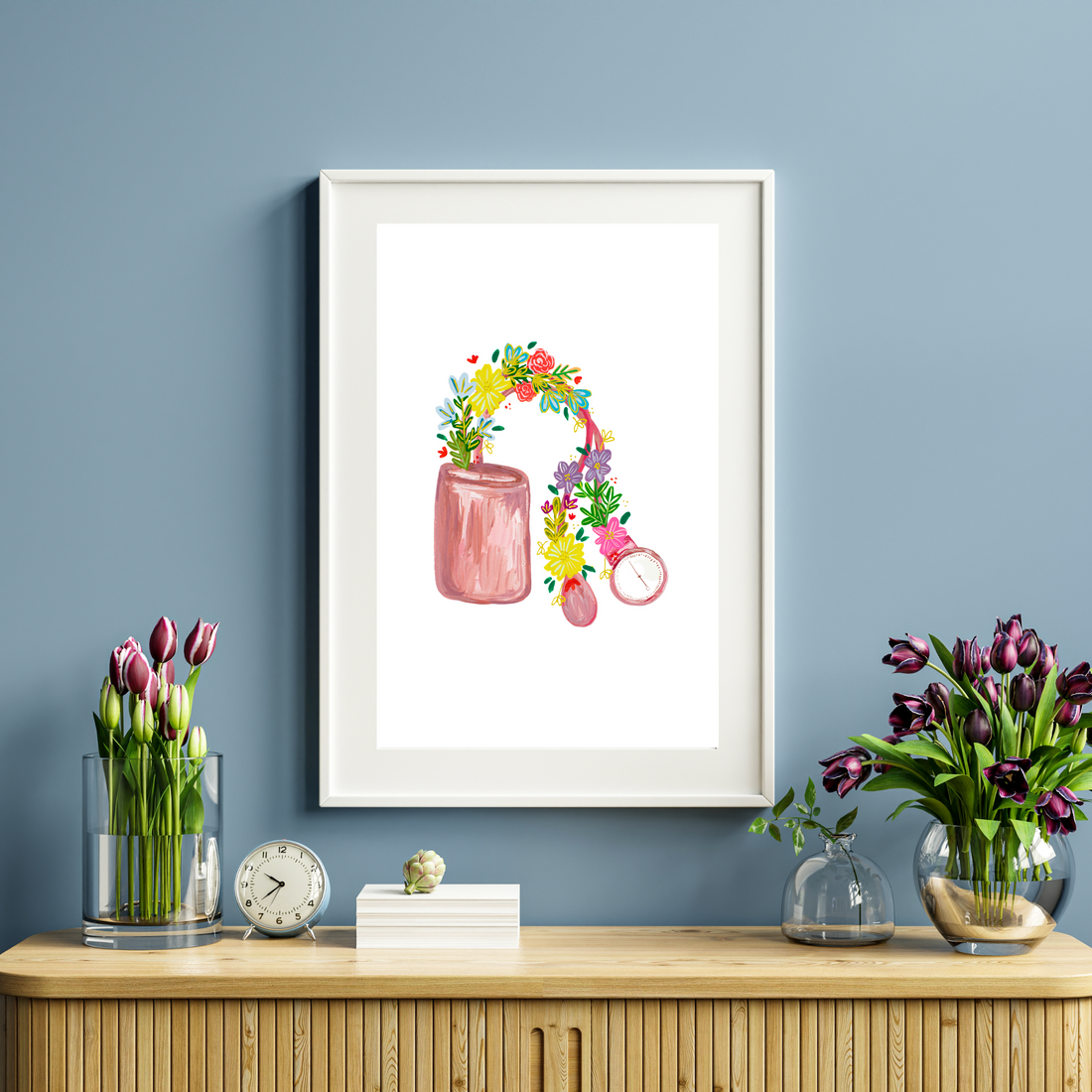 Tensiometer & Flowers art print