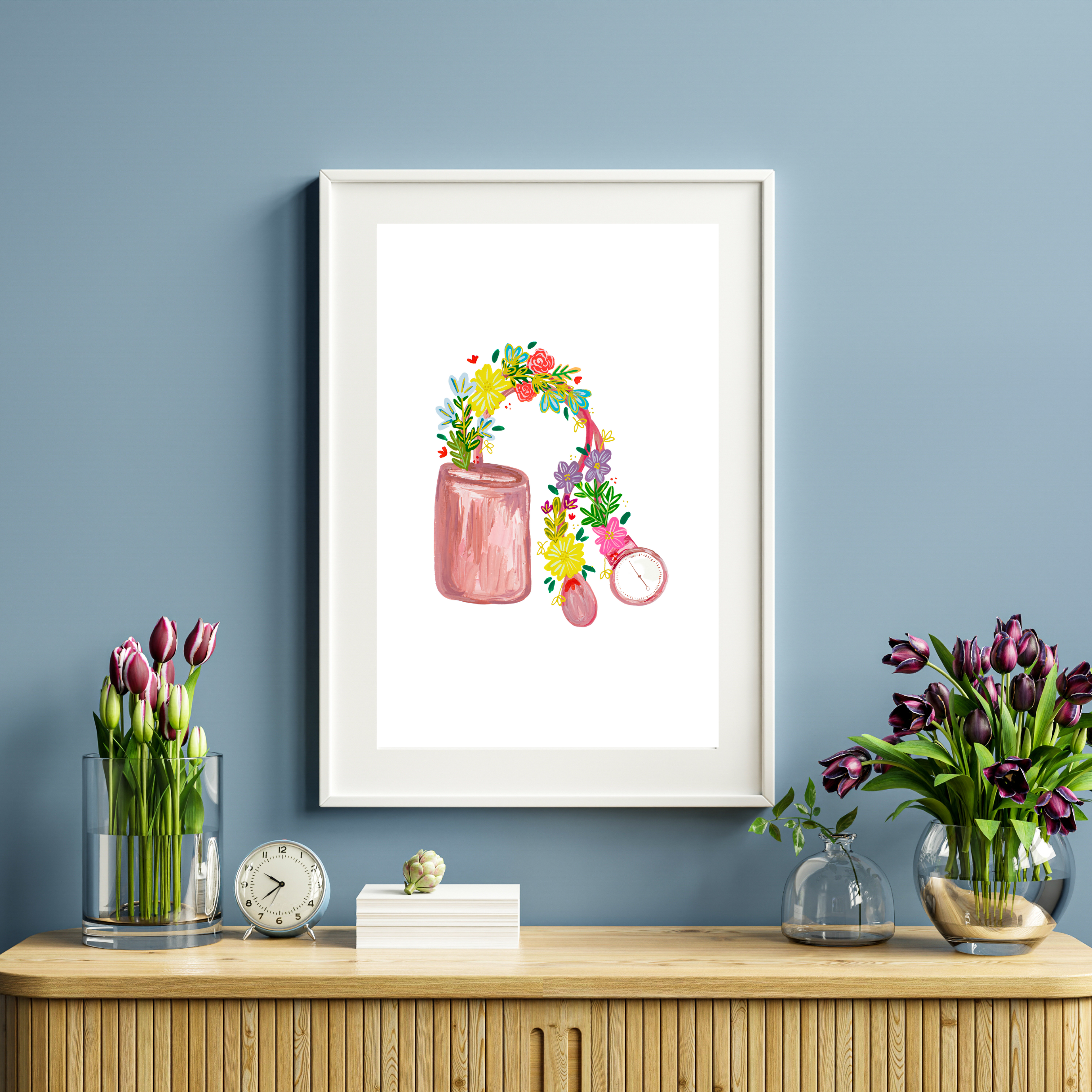 Tensiometer & Flowers art print