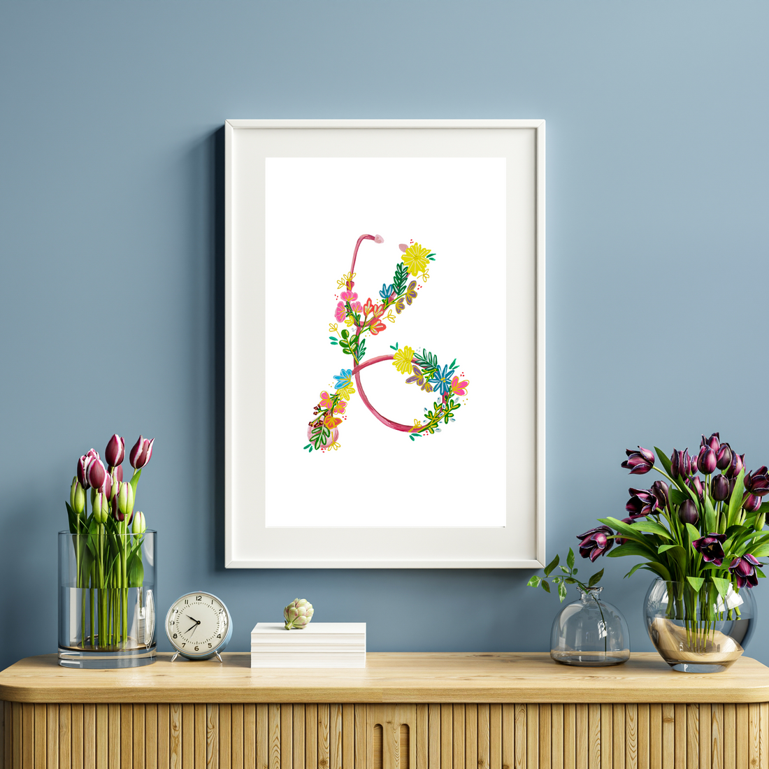 Stethoscope & Flowers art print