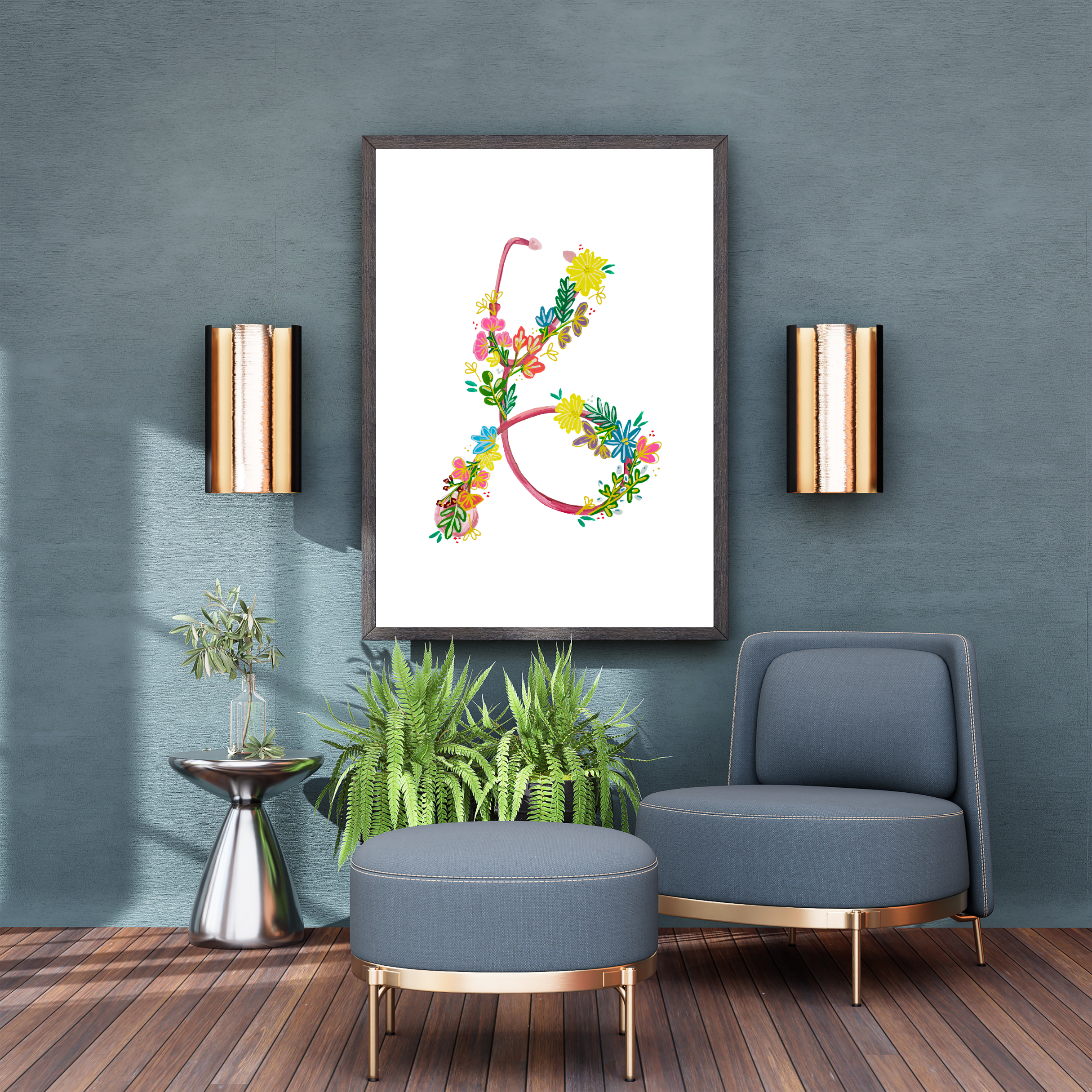 Stethoscope & Flowers art print