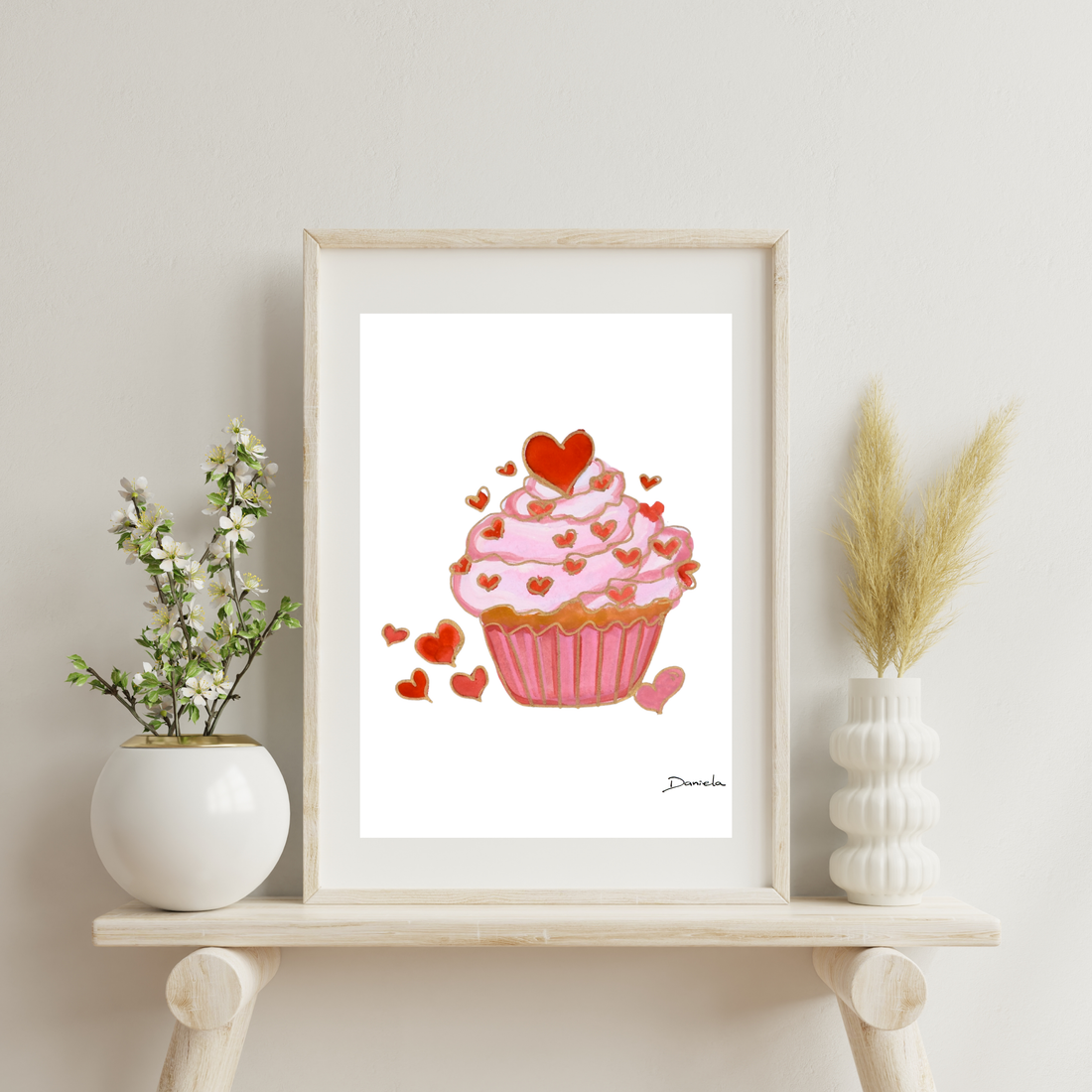 Valentine Cupcake Art Print