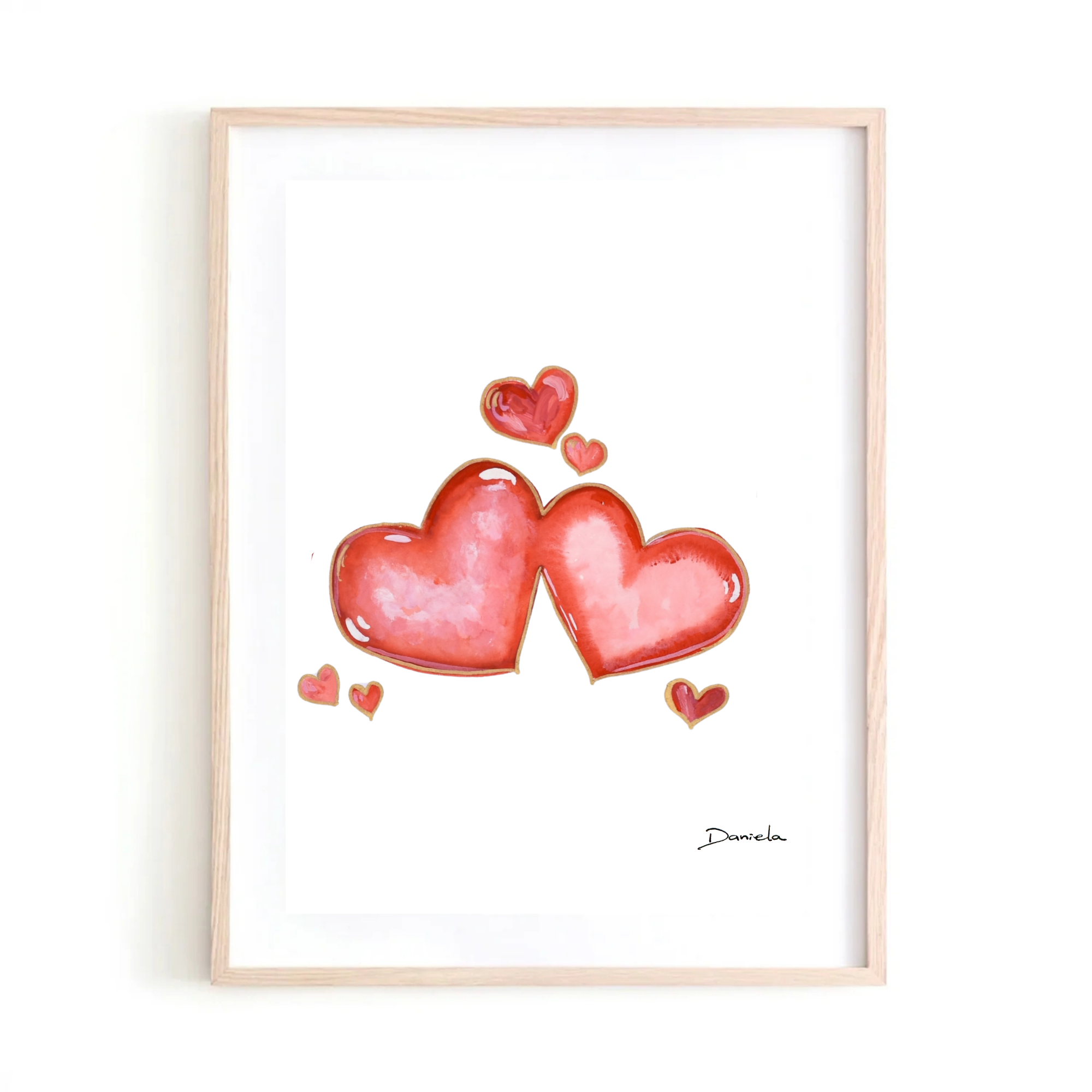 Double Hearts Art Print