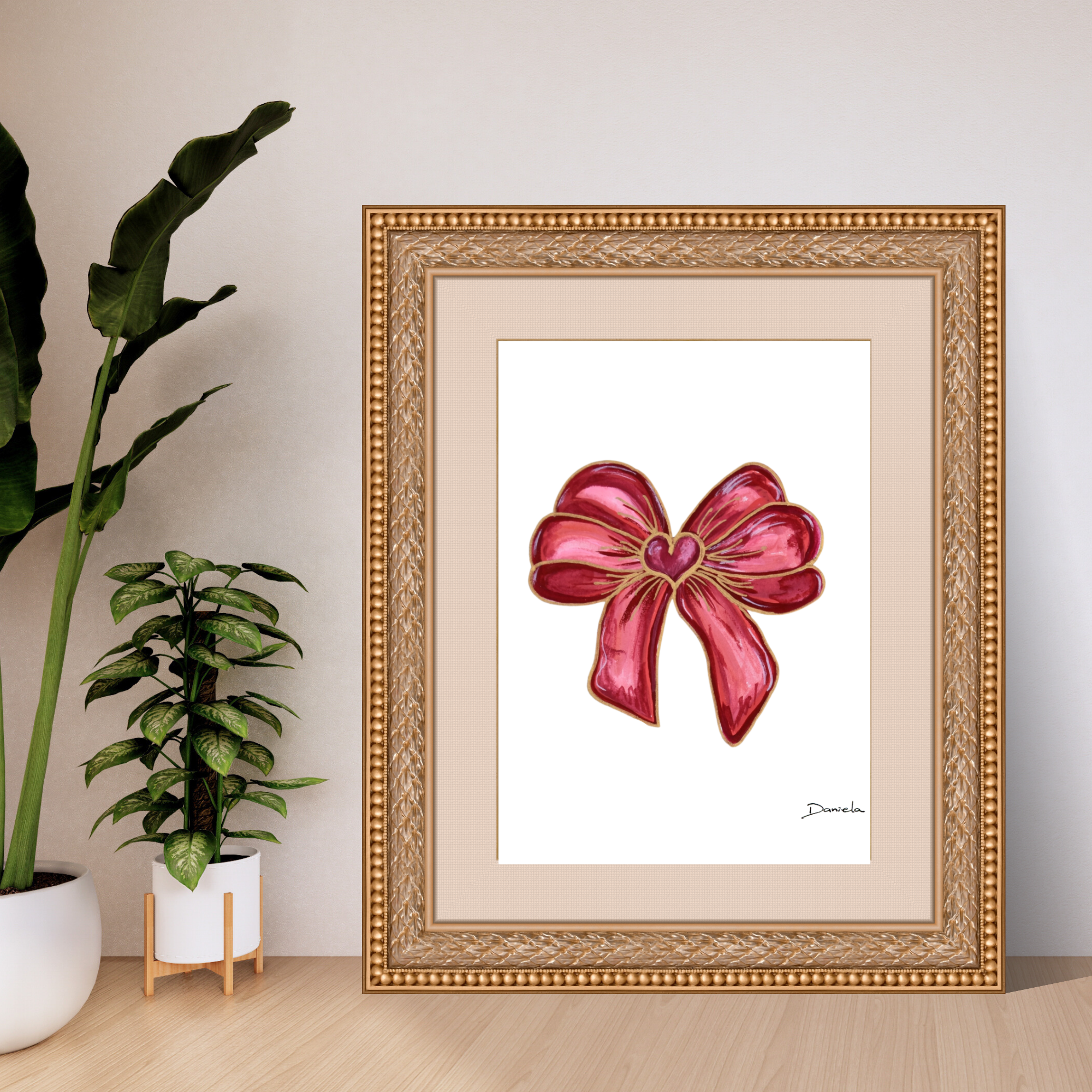 Ribbon Heart Art Print