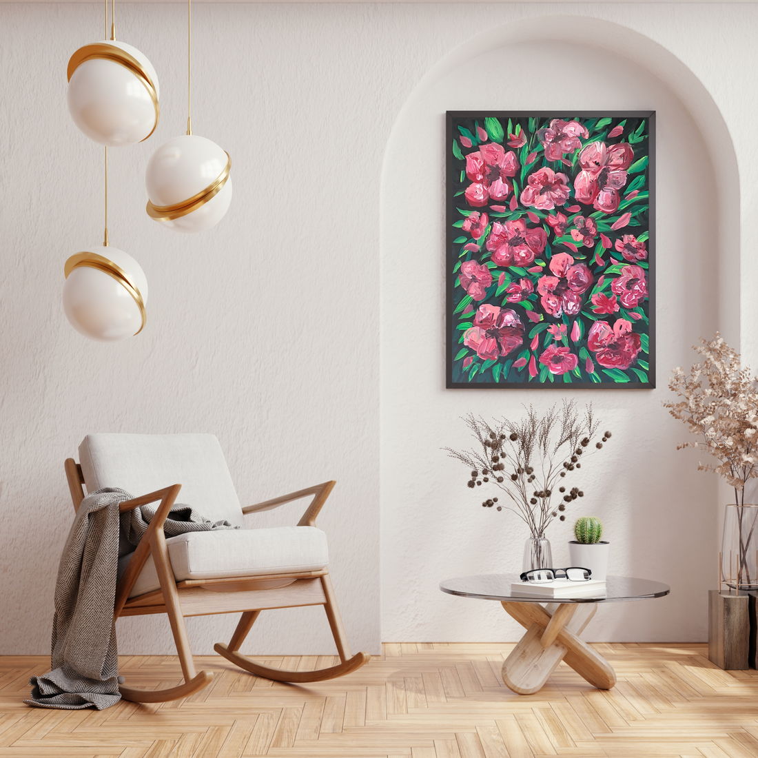 Pink & White Flowers art print