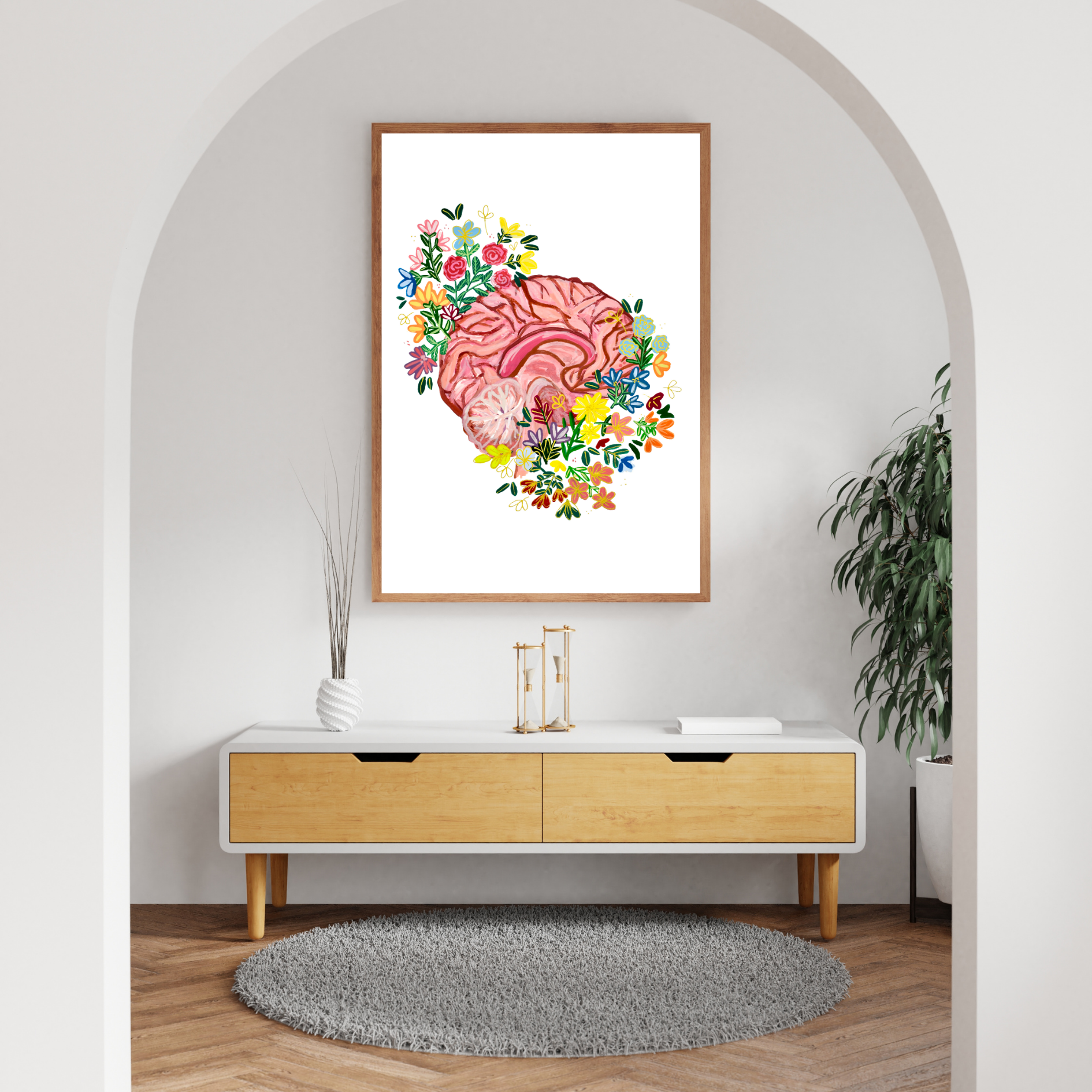 Sagittal brain art print