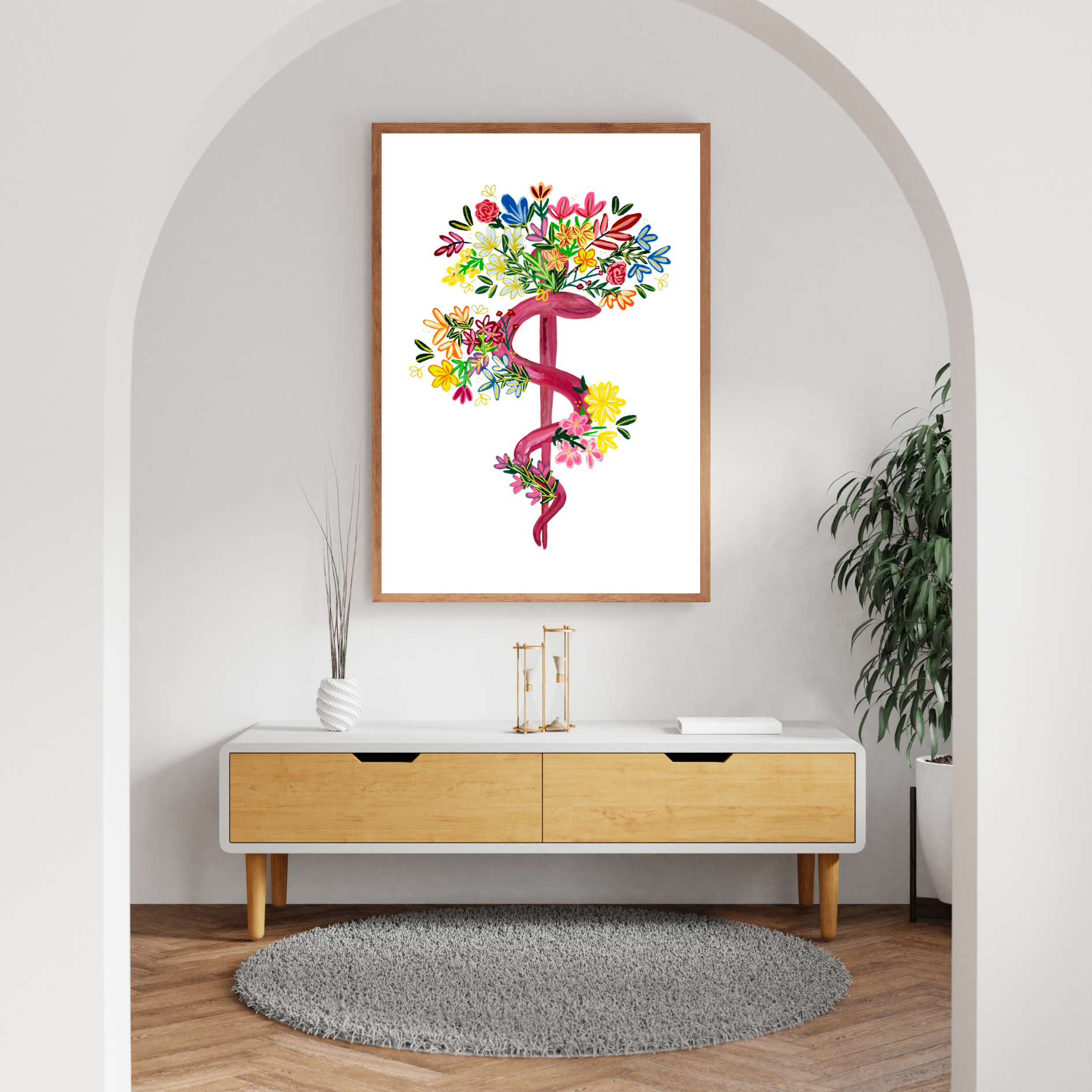 Rod of asclepius art print