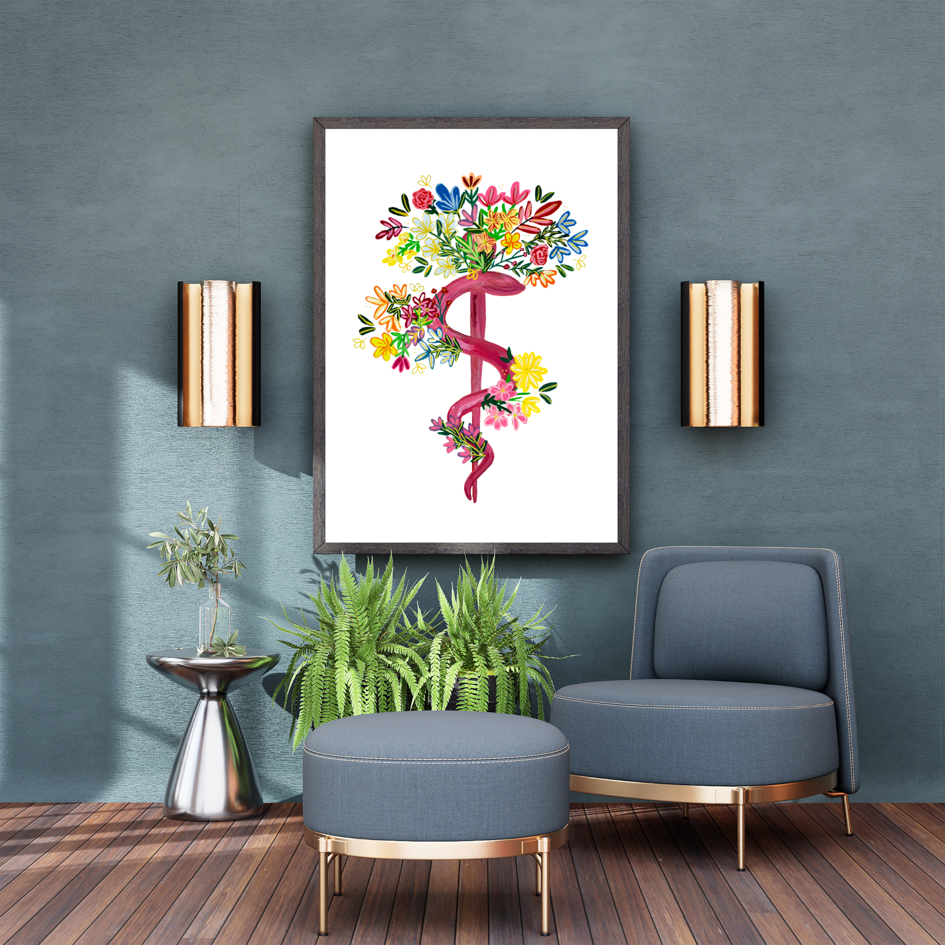 Rod of asclepius art print