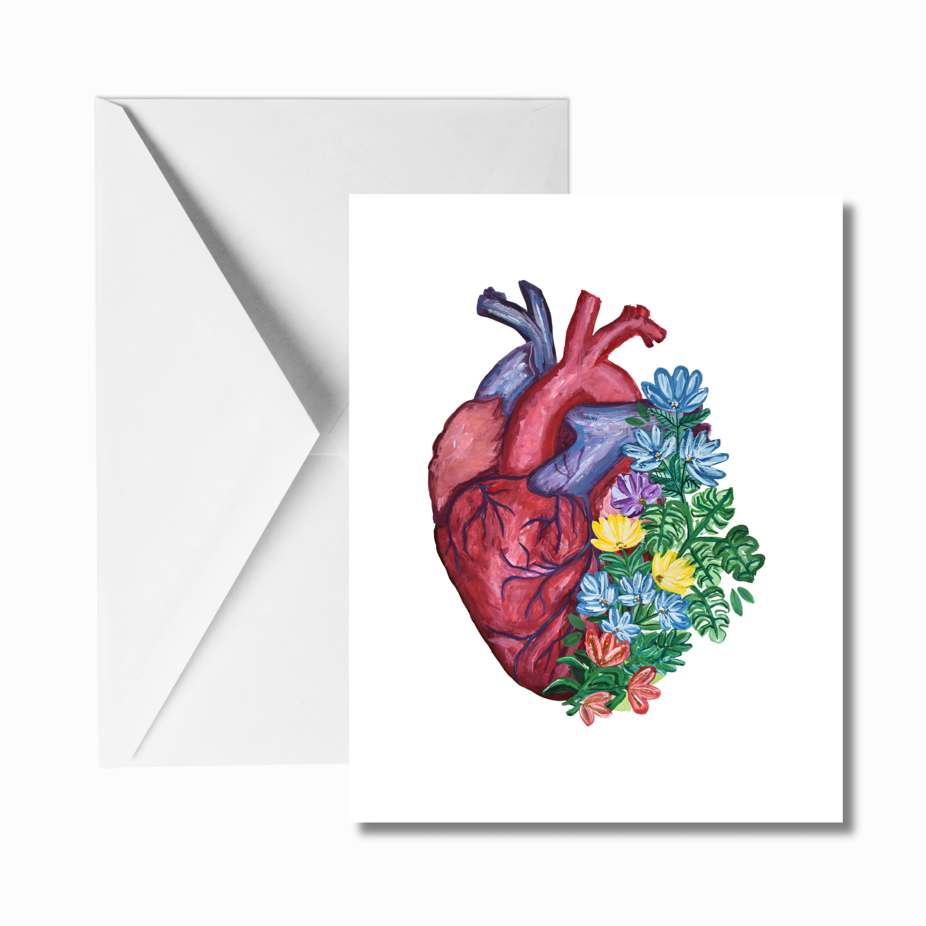 Heart and flowers Greeting Cards (3-designs)