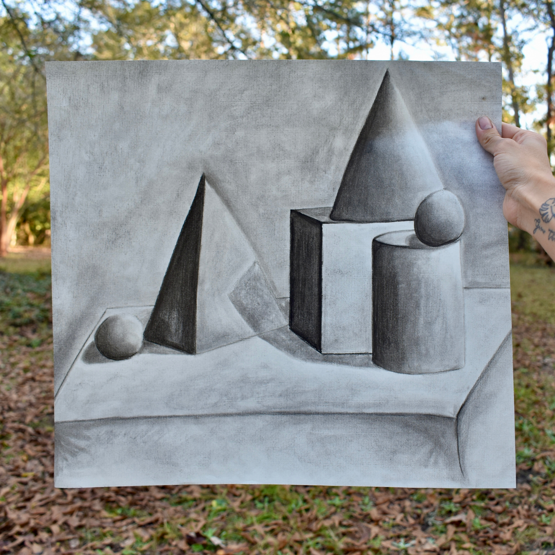 Still life geometry drawing
