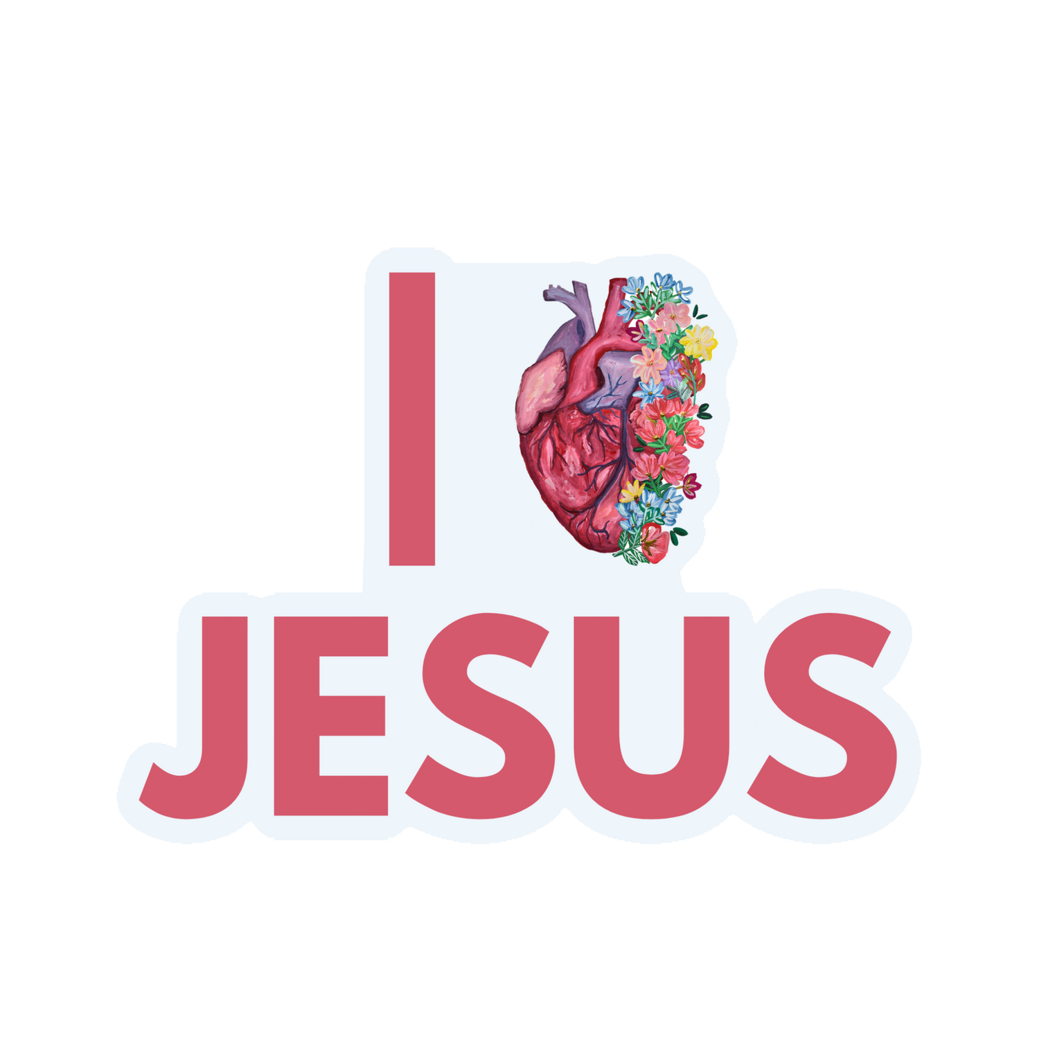 I Love Jesús Sticker waterproof quality vinyl matte