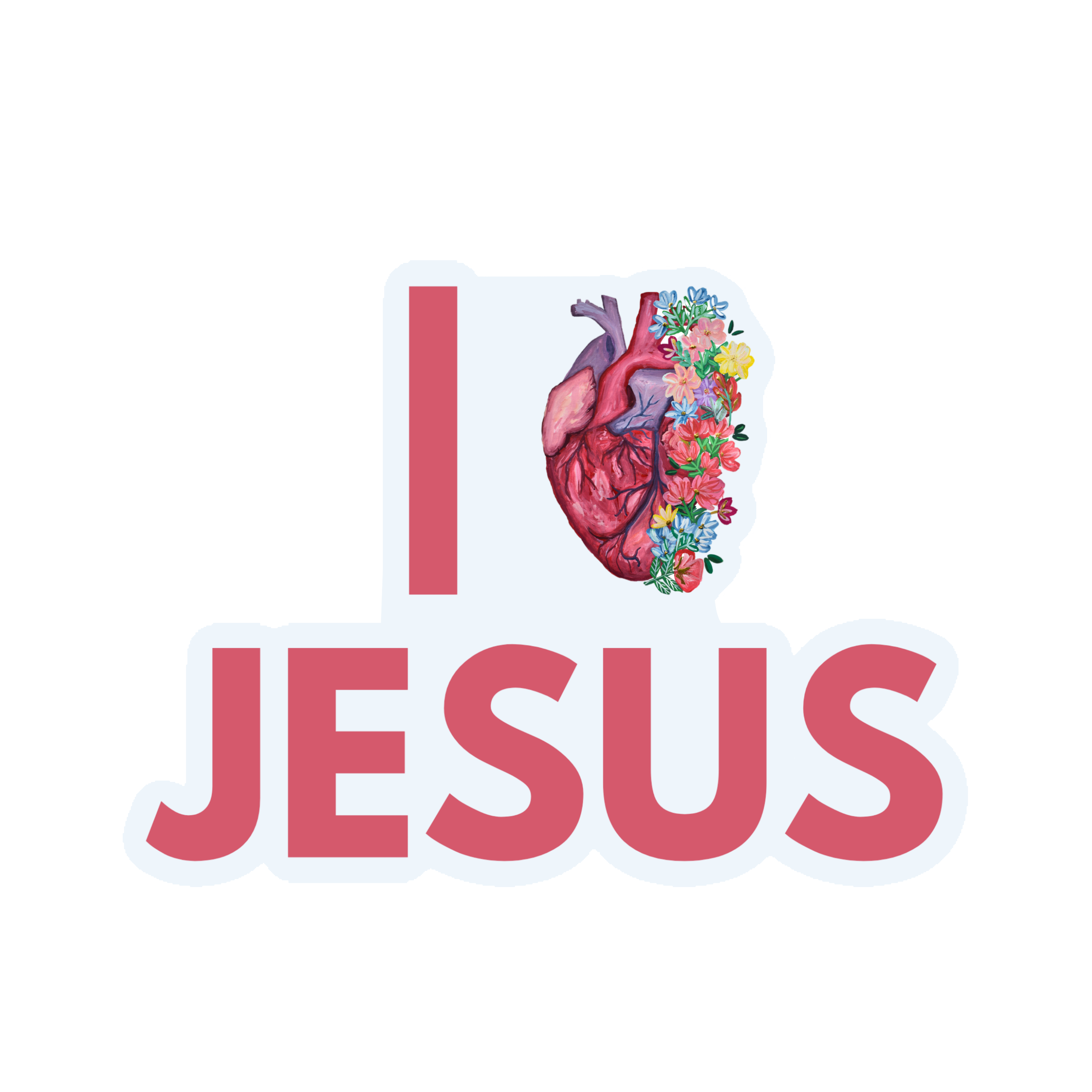 I Love Jesús Sticker waterproof quality vinyl matte