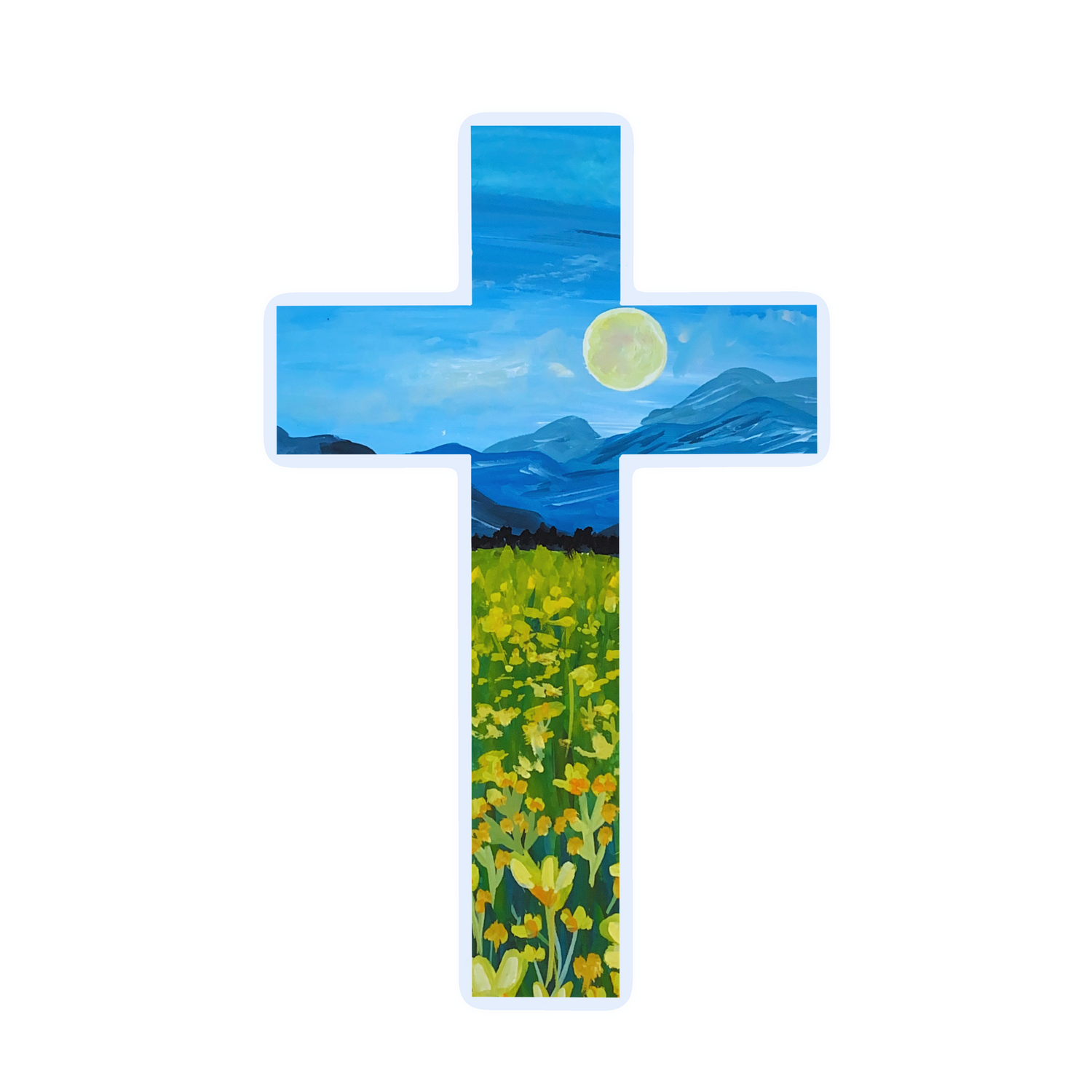 Cross of Jesus Sticker waterproof quality vinyl matte