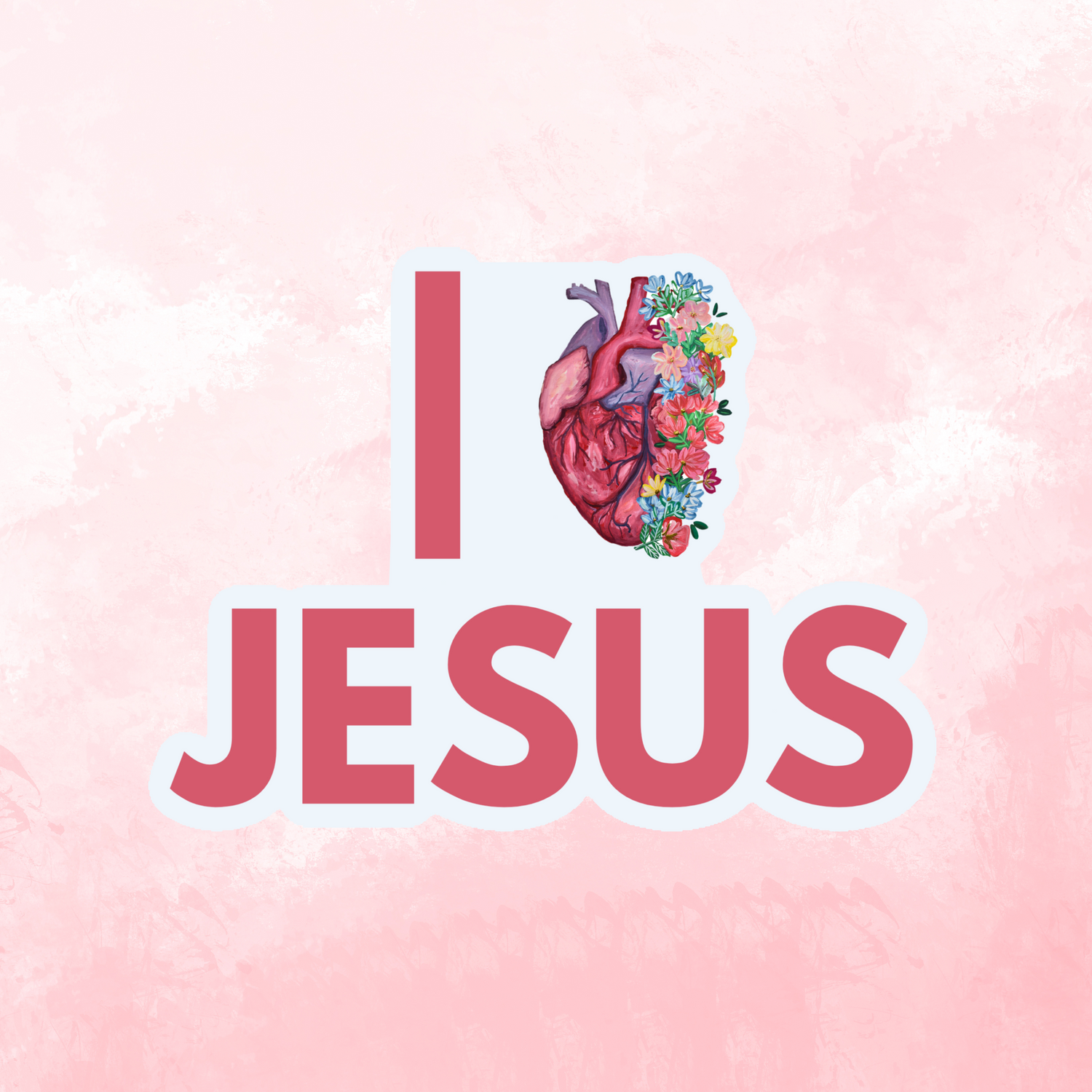I Love Jesús Sticker waterproof quality vinyl matte
