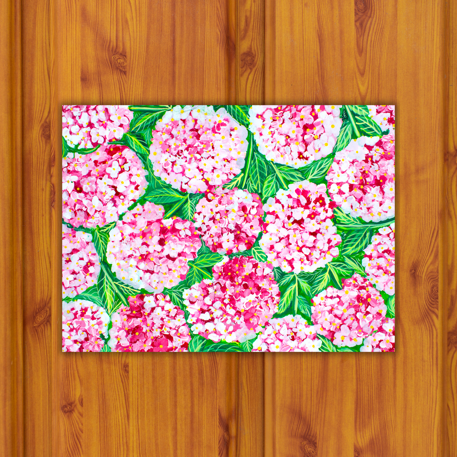 Red hydrangeas Sticker waterproof quality vinyl matte