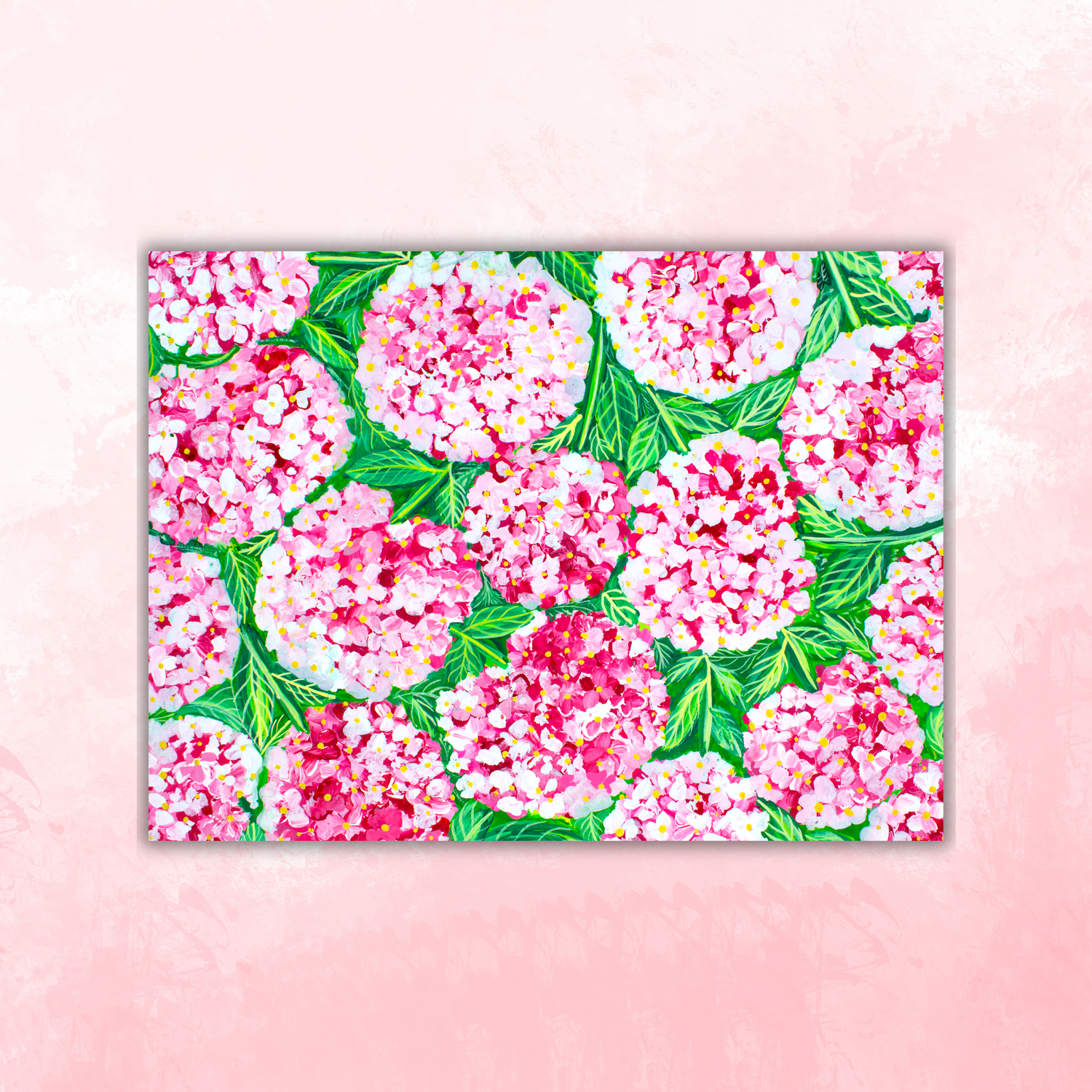 Red hydrangeas Sticker waterproof quality vinyl matte