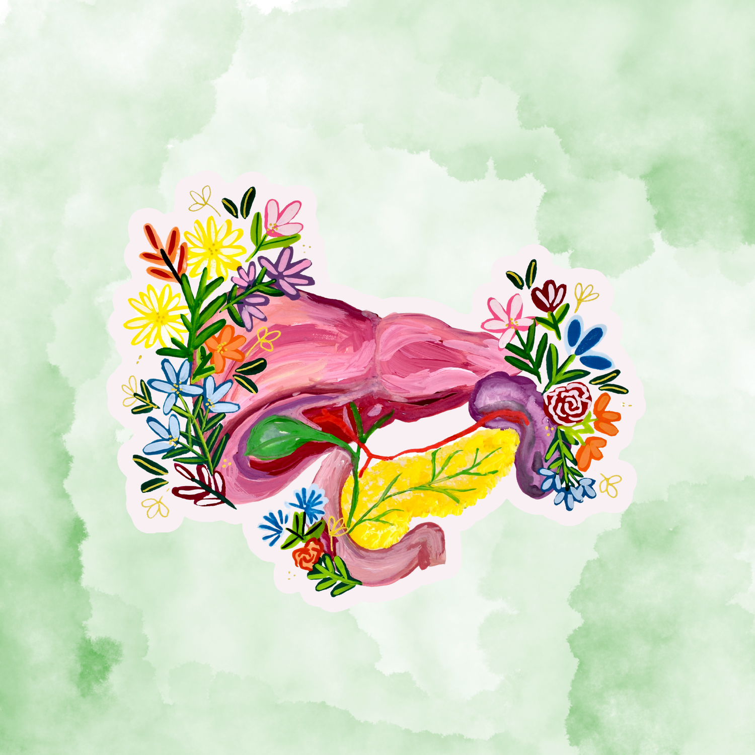 Pancreas and liver sticker waterproof quality vinyl matte