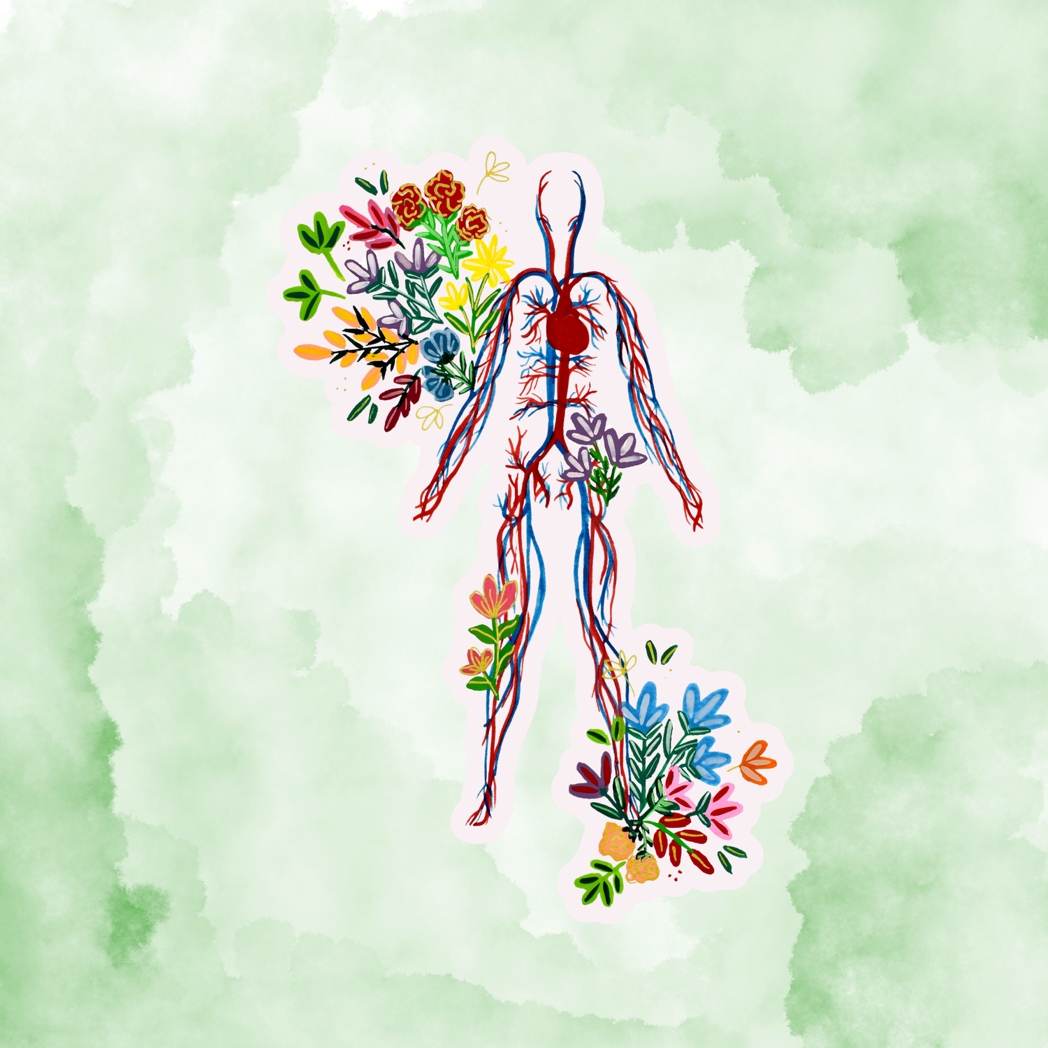 Circulatory System sticker waterproof quality vinyl matte