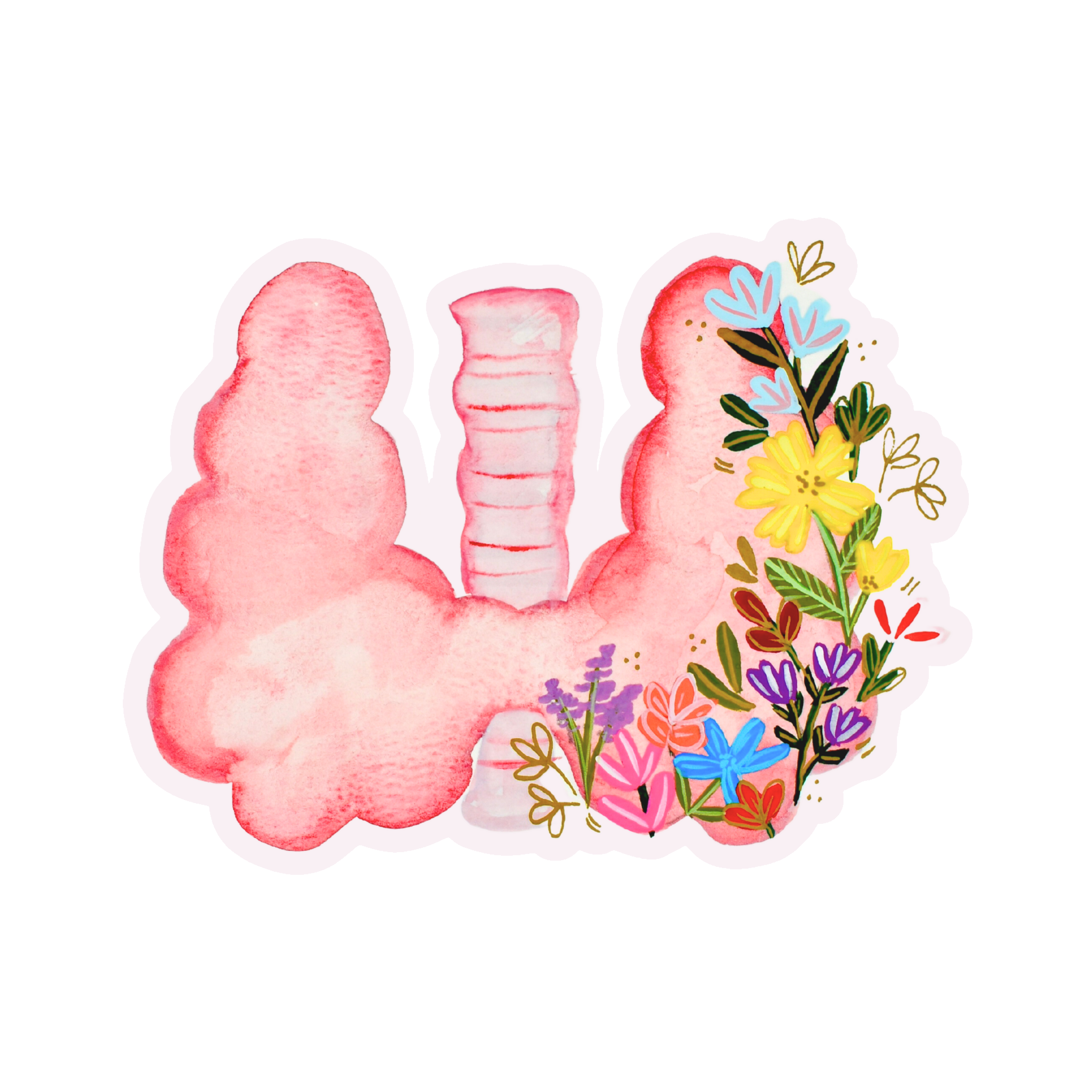 Thyroid Sticker waterproof quality vinyl matte