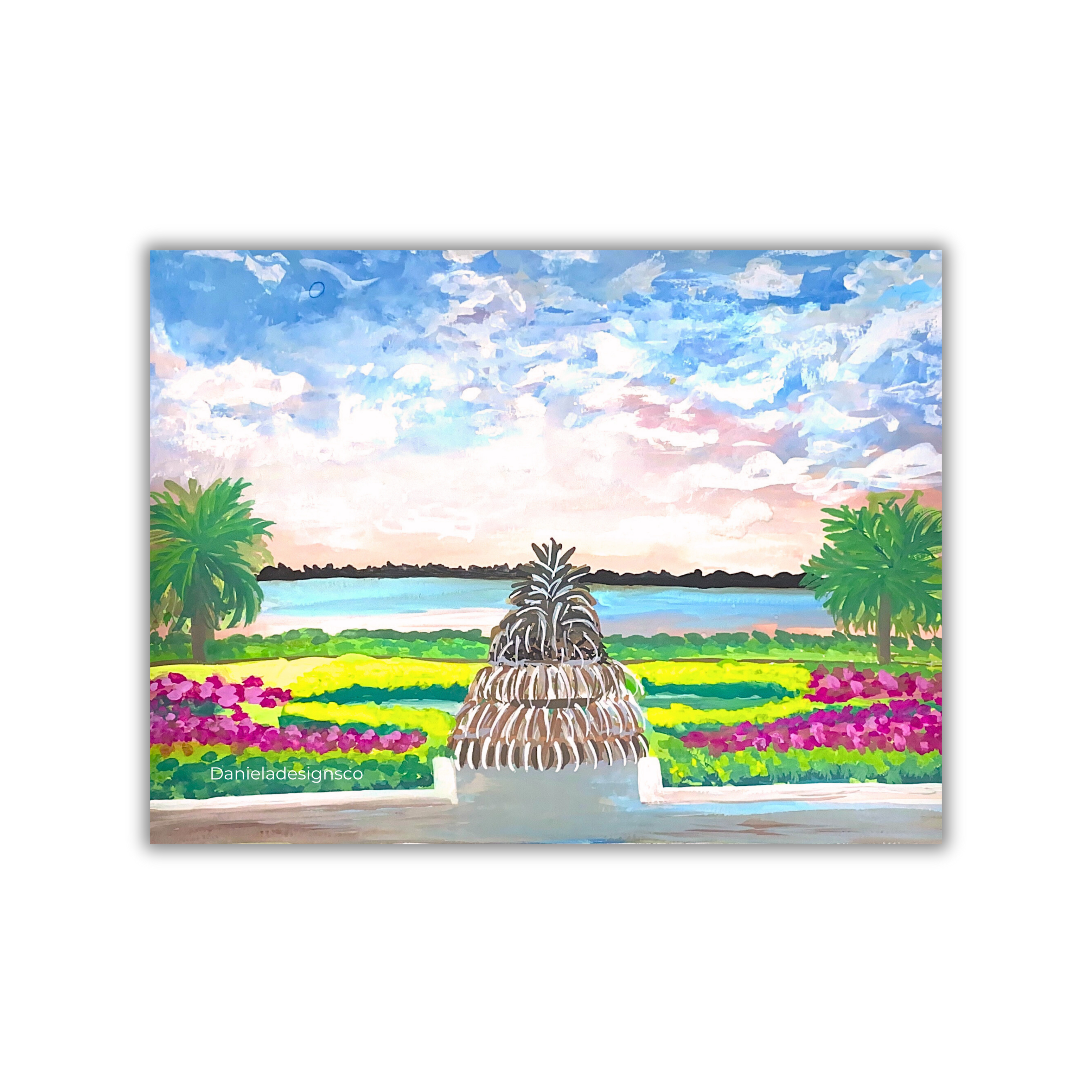 Pineapple Fountain Charleston Sticker waterproof quality vinyl matte