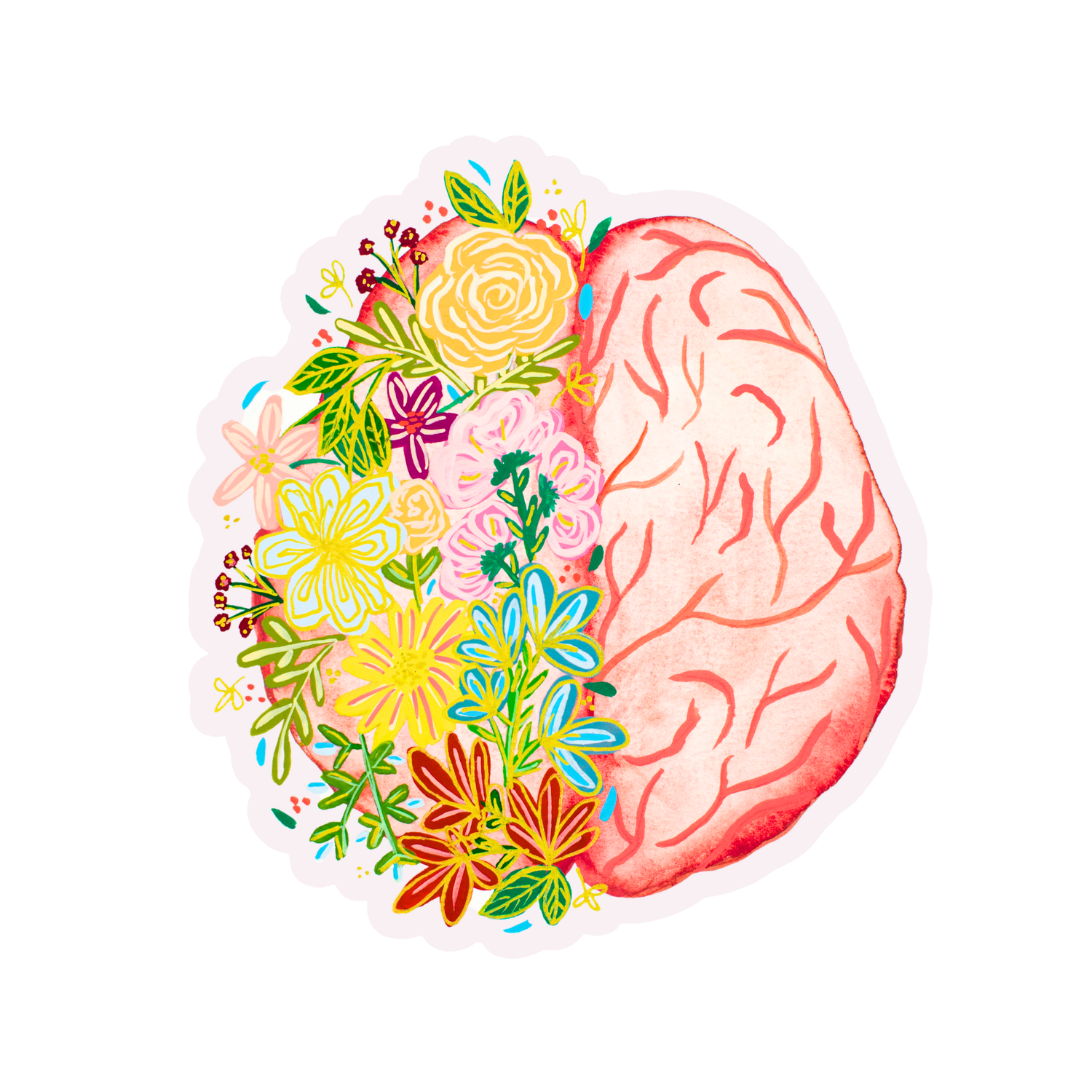 Brain Sticker waterproof quality vinyl matte