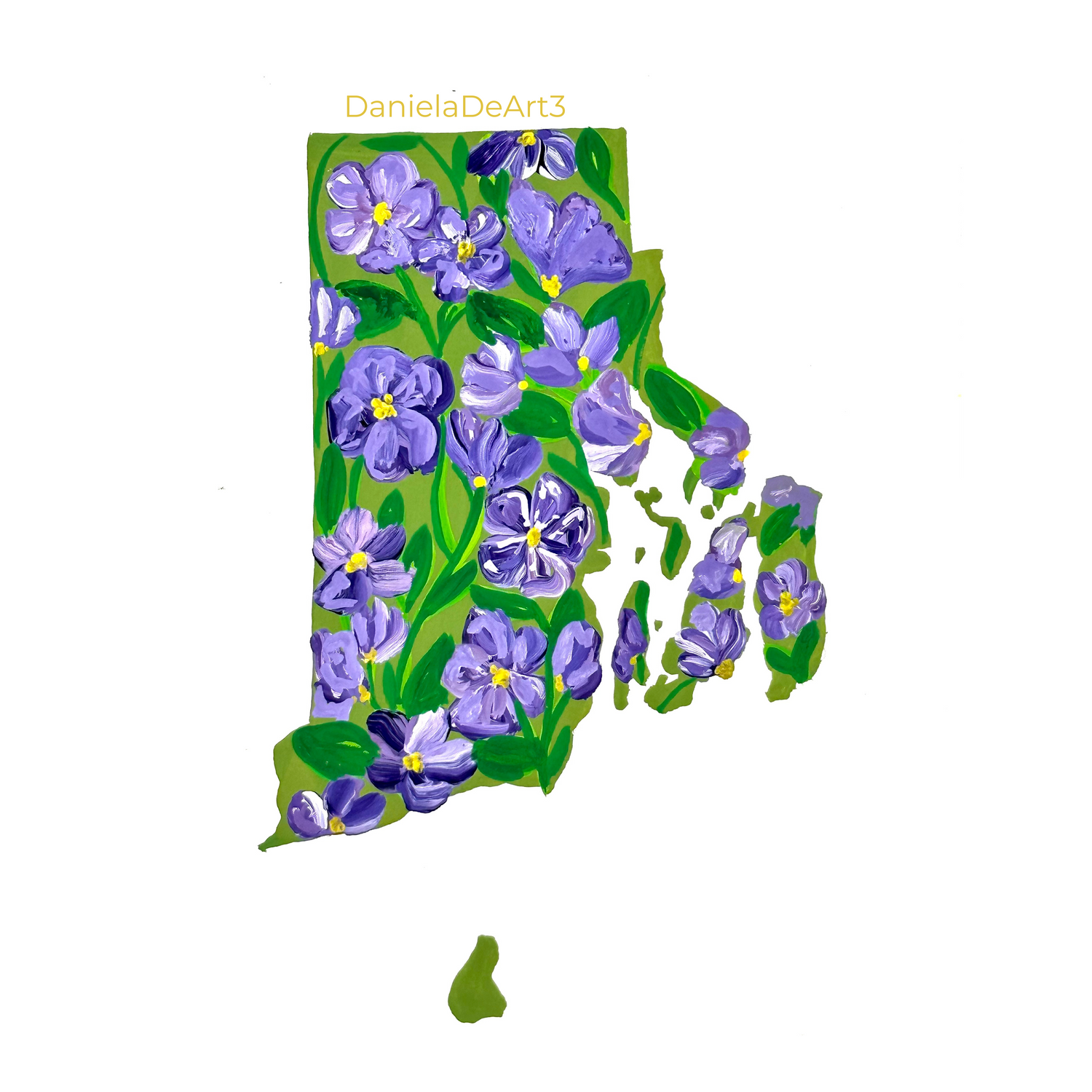Rhode Island State Flowers Sticker WATERPROOF QUALITY VINYL MATTE