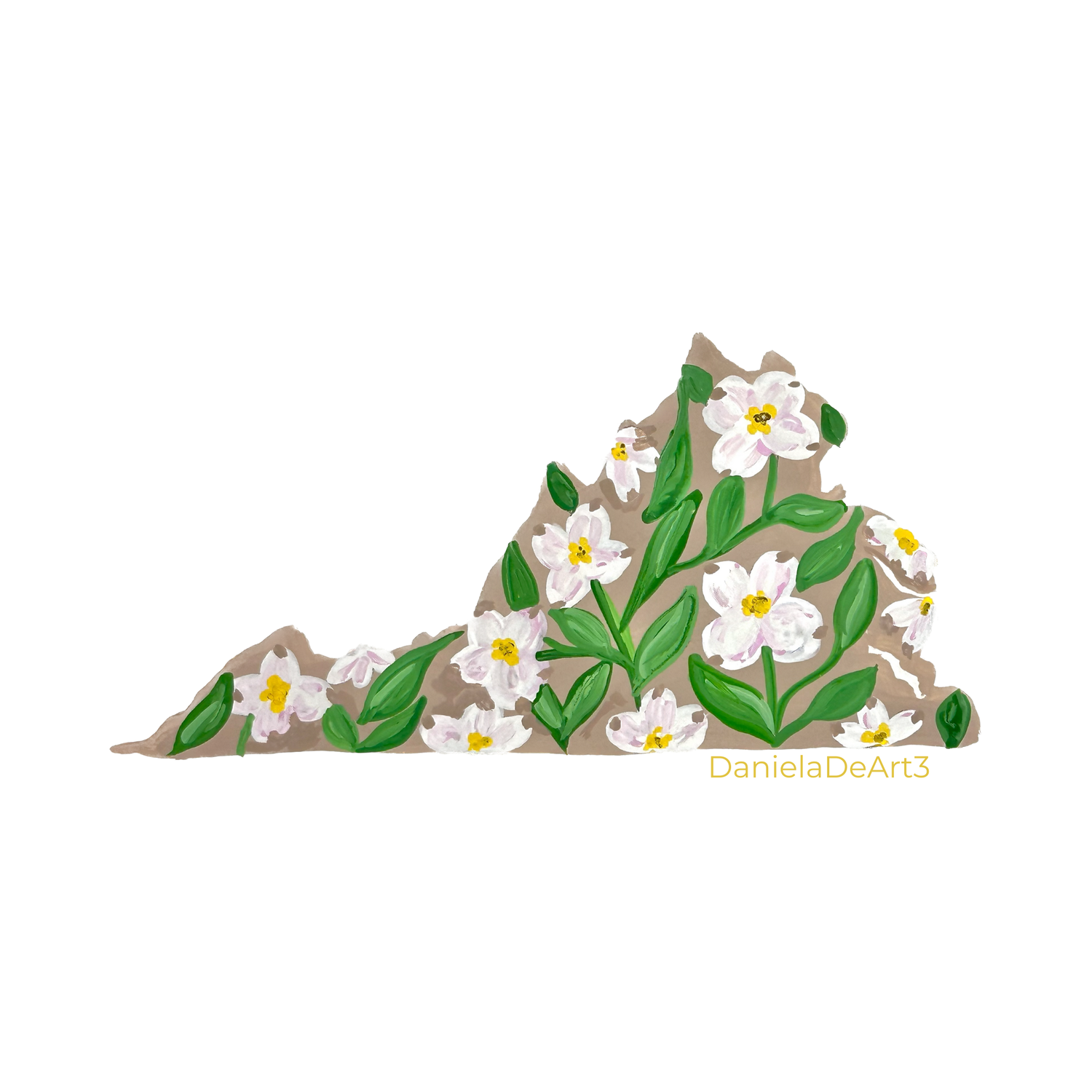 Virginia State Flowers sticker WATERPROOF QUALITY VINYL MATTE