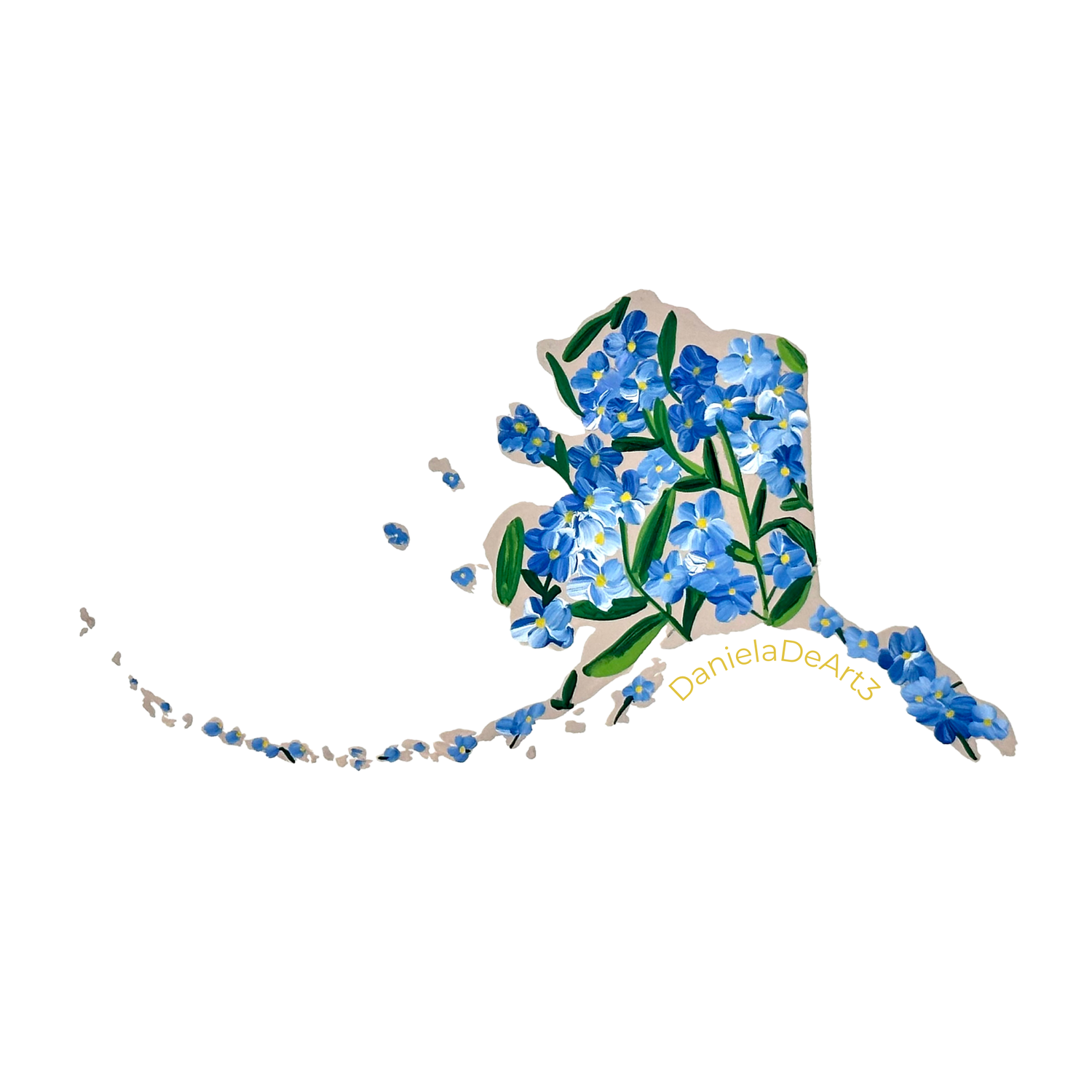 Alaska State Flowers sticker WATERPROOF QUALITY VINYL MATTE