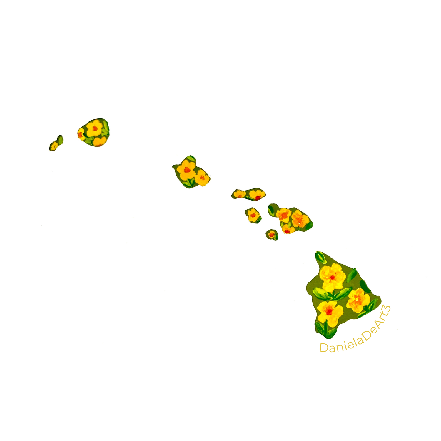 Hawaii State Flowers sticker WATERPROOF QUALITY VINYL MATTE