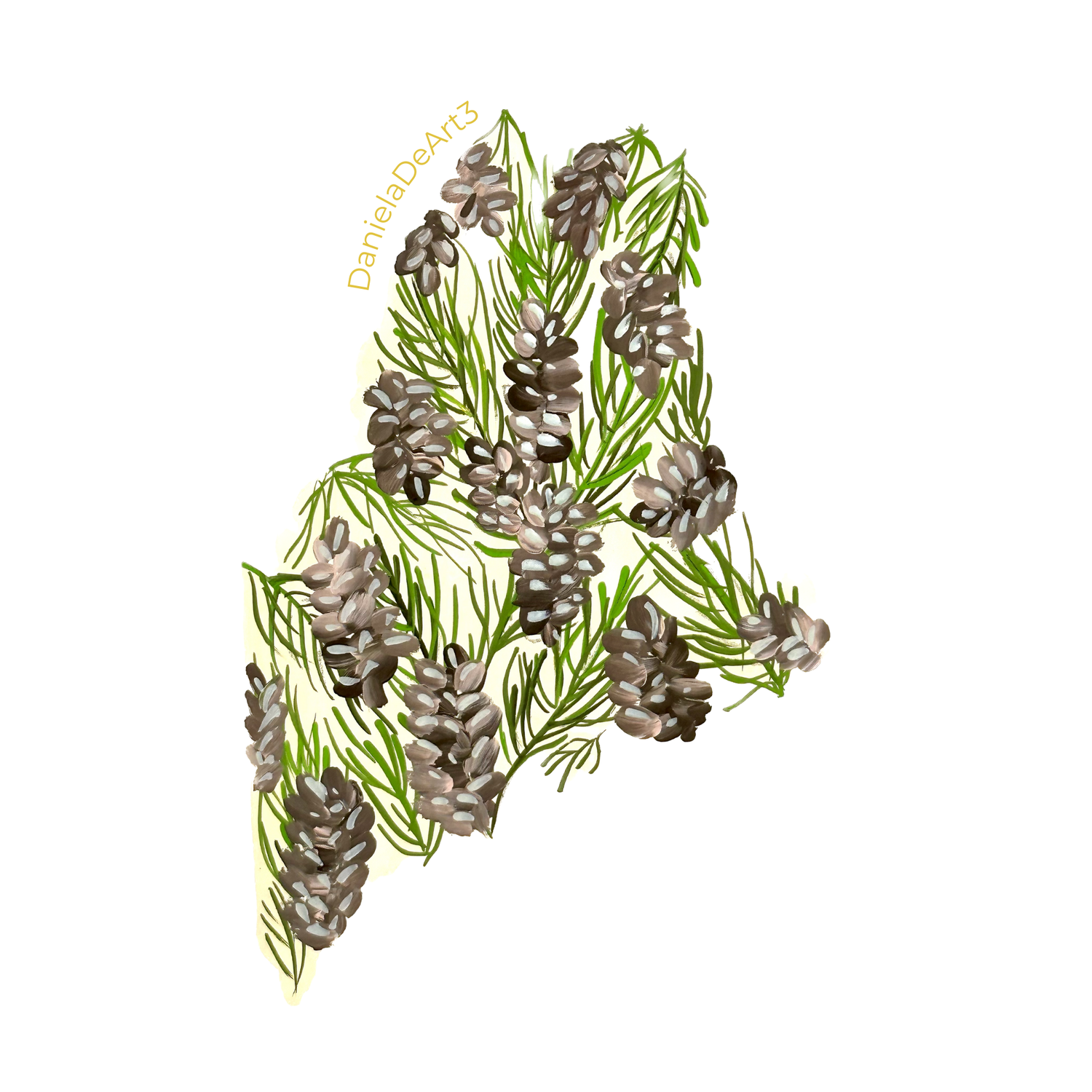 Maine State Flowers sticker WATERPROOF QUALITY VINYL MATTE