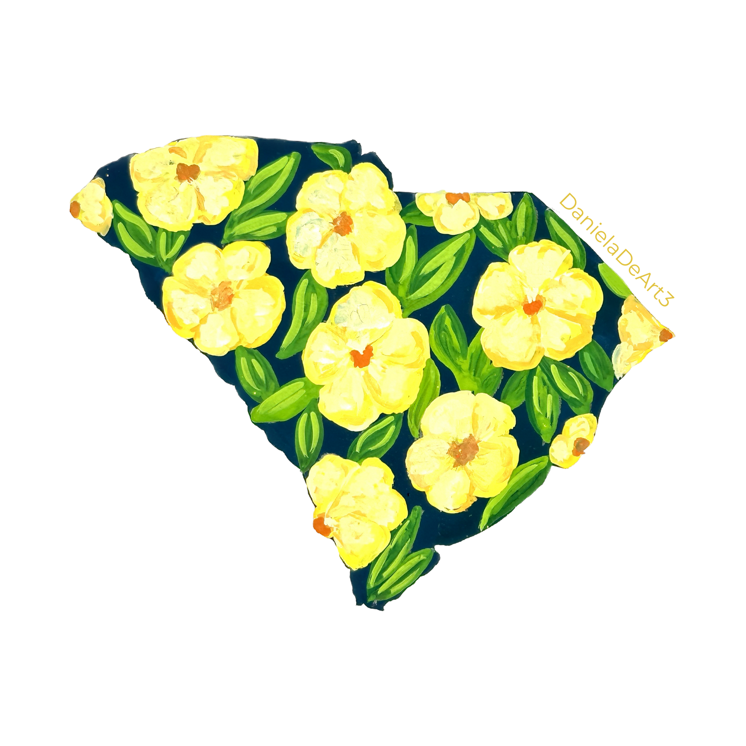 South Carolina State Flowers Sticker WATERPROOF QUALITY VINYL MATTE