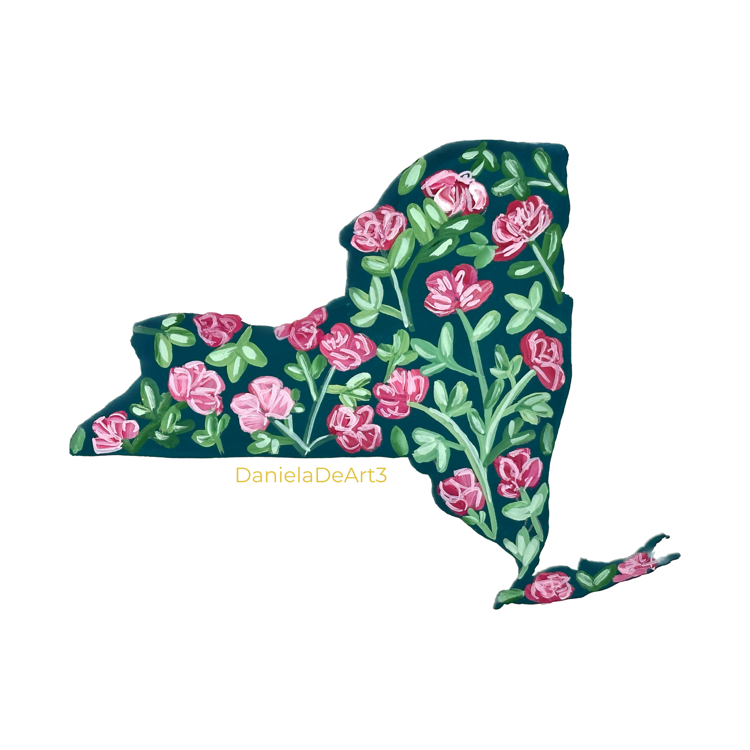 New York State Flowers and Bird sticker WATERPROOF QUALITY VINYL MATTE