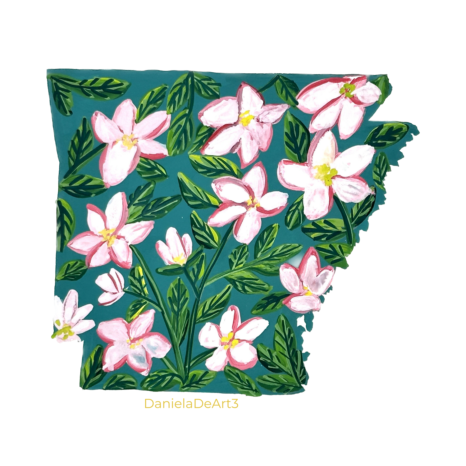 Arkansas State Flowers sticker WATERPROOF QUALITY VINYL MATTE