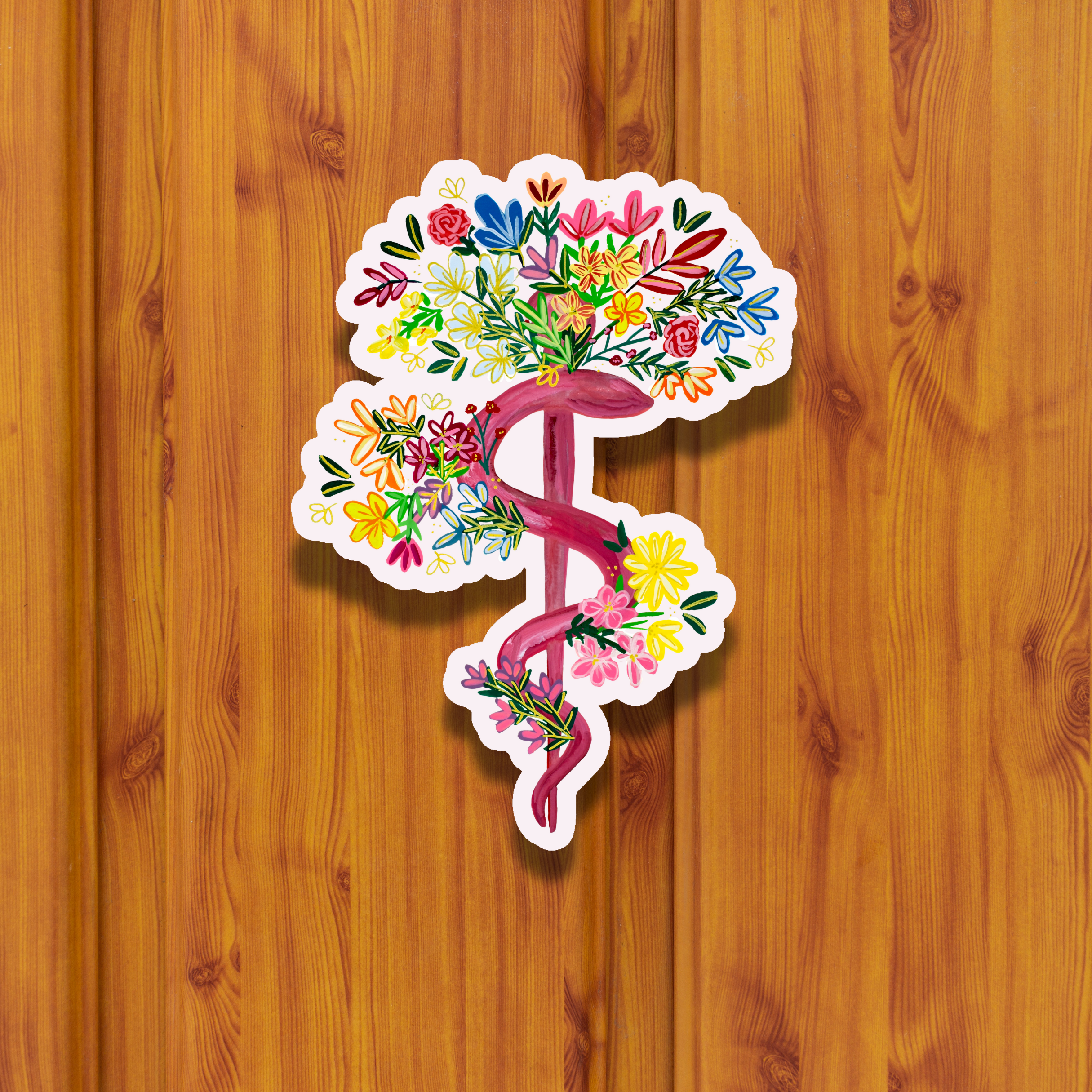 Rod of asclepius sticker waterproof quality vinyl matte