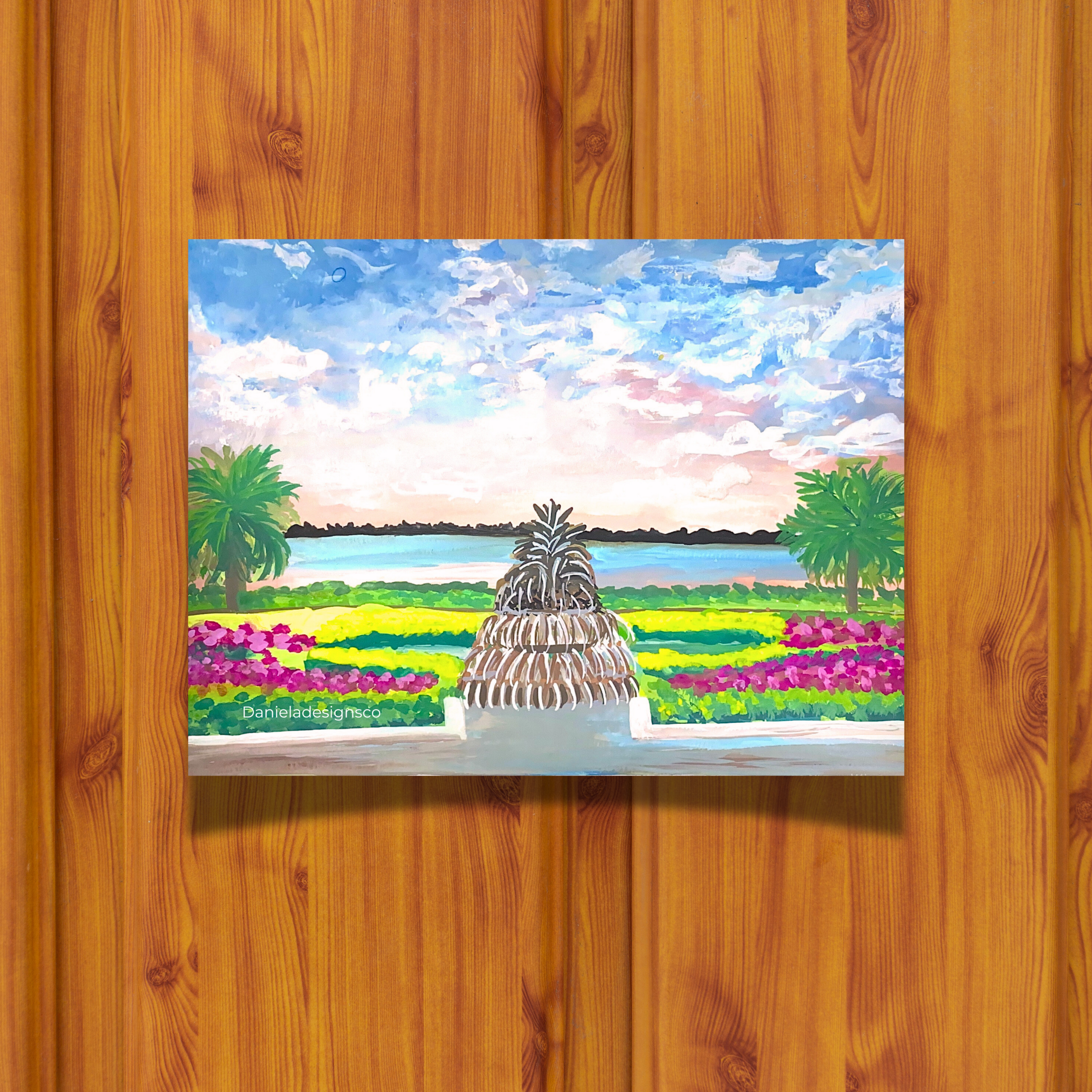 Pineapple Fountain Charleston Sticker waterproof quality vinyl matte