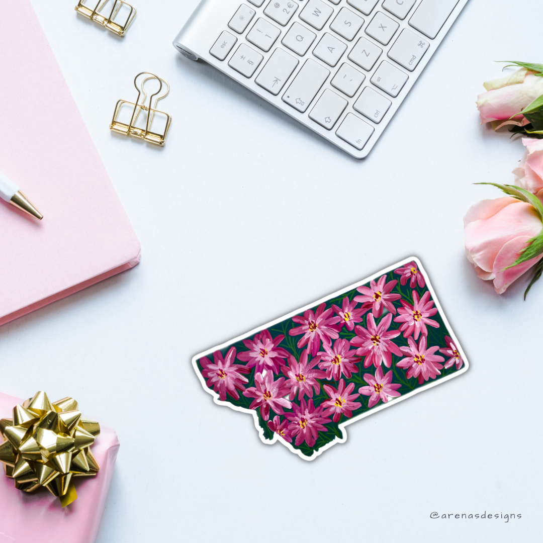 Montana State Flowers sticker WATERPROOF QUALITY VINYL MATTE