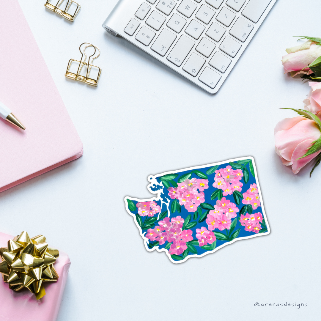 Washington State Flowers sticker WATERPROOF QUALITY VINYL MATTE