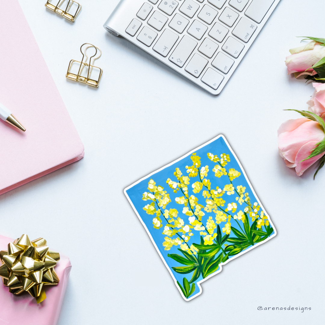 New Mexico State Flowers sticker WATERPROOF QUALITY VINYL MATTE