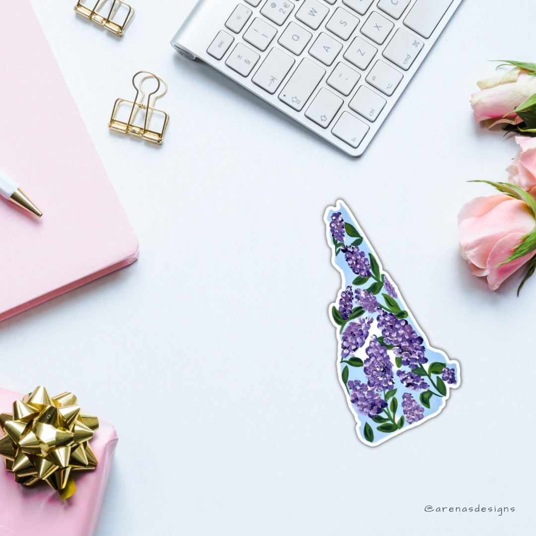 New Hampshire State Flowers sticker WATERPROOF QUALITY VINYL MATTE