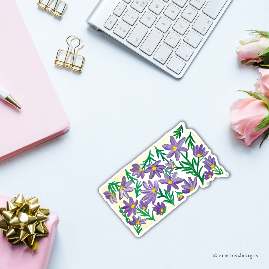 South Dakota State Flowers sticker WATERPROOF QUALITY VINYL MATTE