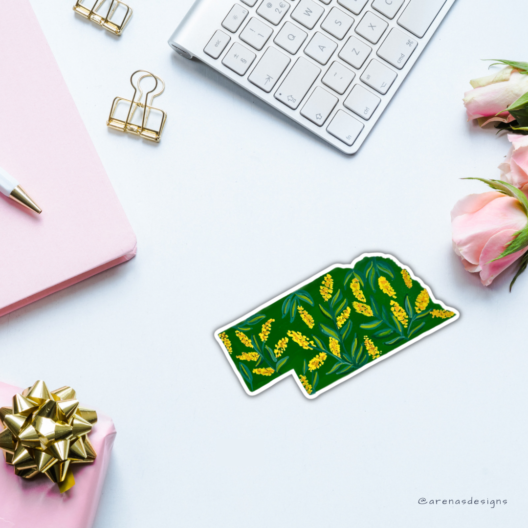 Nebraska State Flowers sticker WATERPROOF QUALITY VINYL MATTE