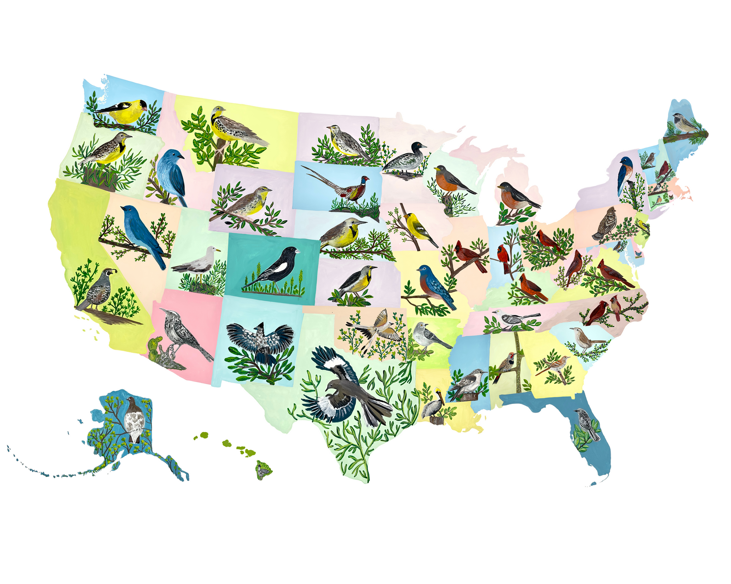 The State Birds art print