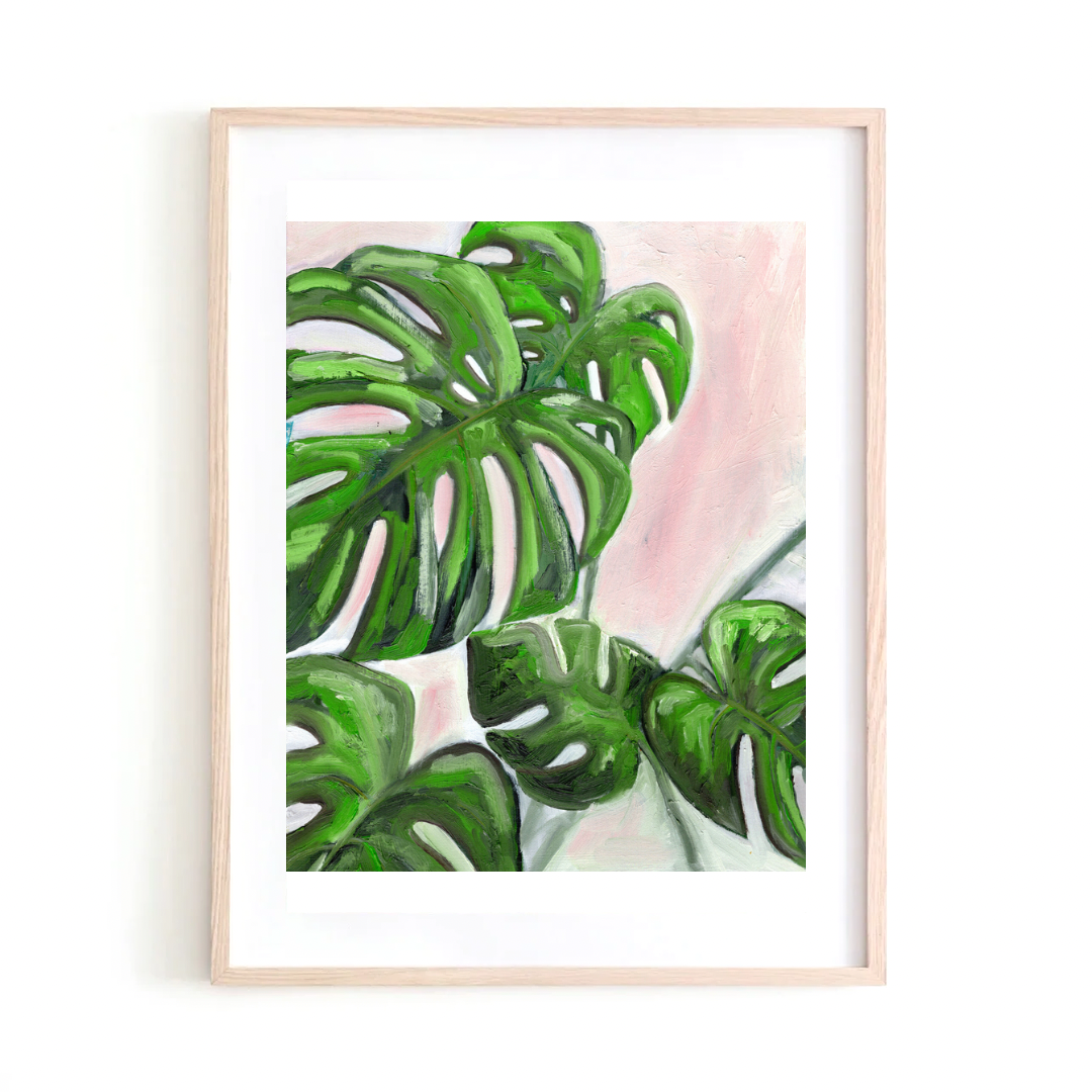 Monstera on oil art print