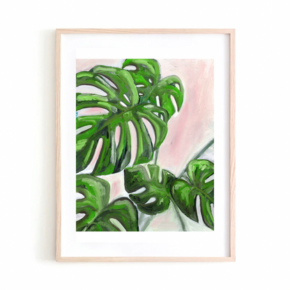 Monstera on oil art print