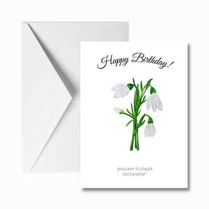 Happy Birthday Flowers Greeting Card (12-designs)