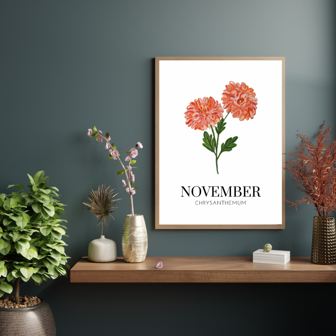 November Chrysanthemum art print