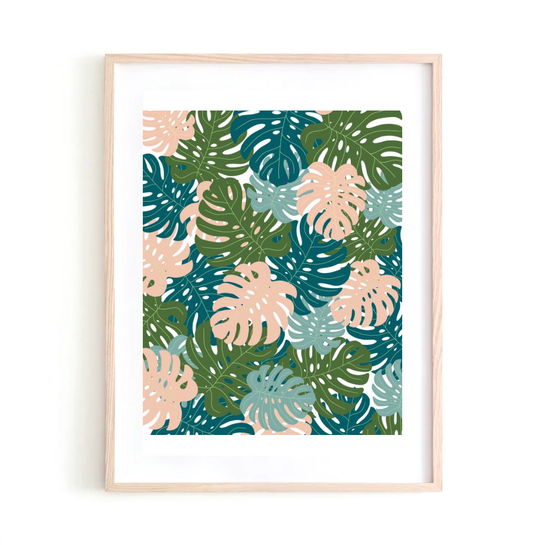 Monstera Collage art print