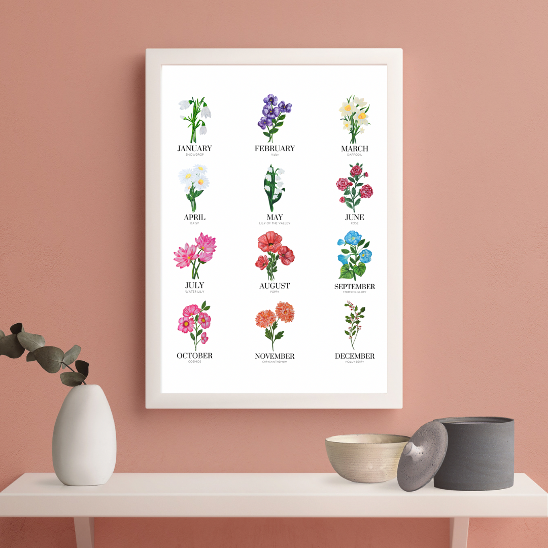 All Birth Month Flowers II  art print