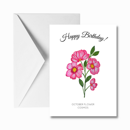 Happy Birthday Flowers Greeting Card (12-designs)